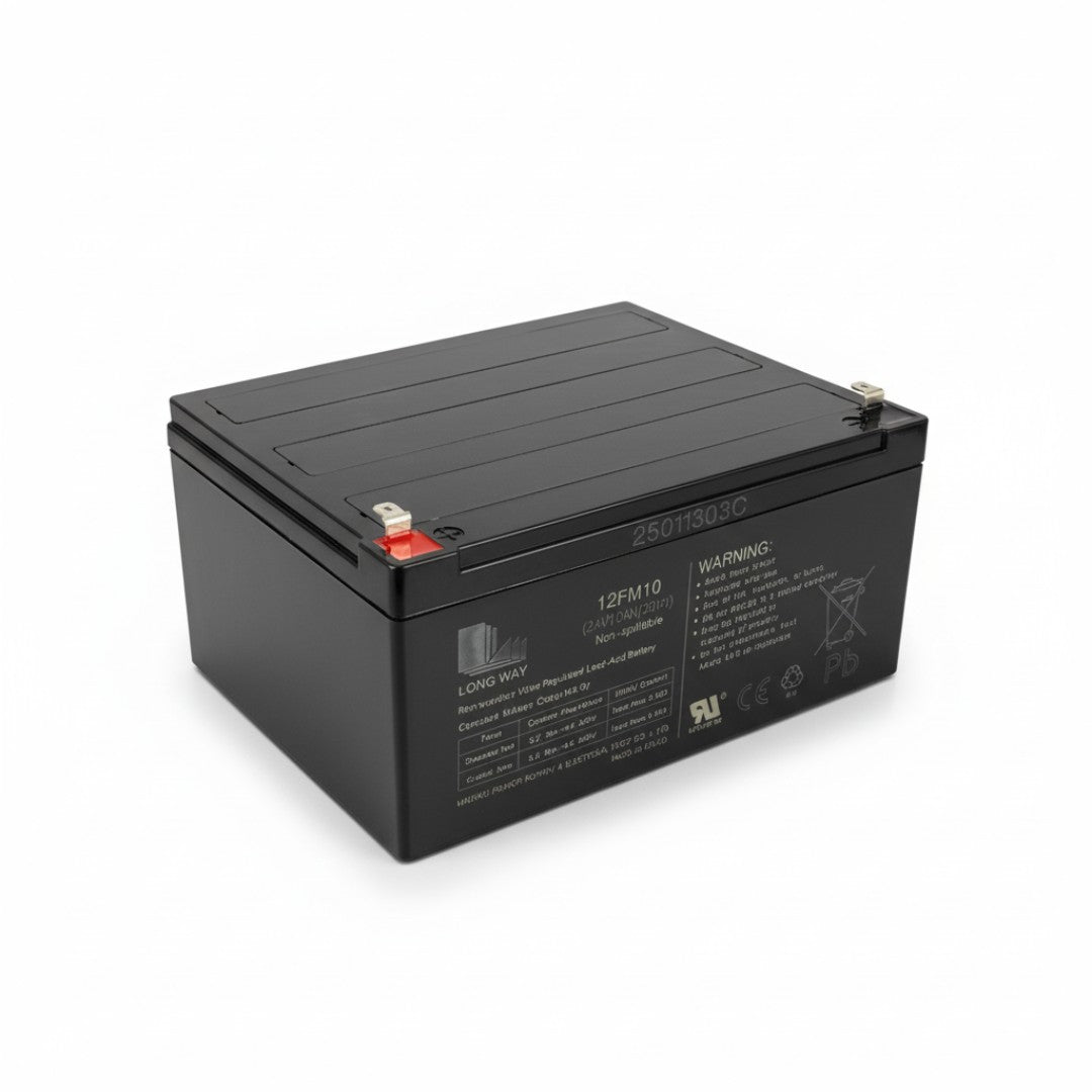 24V 10Ah sealed lead-acid replacement battery for ride-on cars, heavy-duty, maintenance-free with red and black terminals