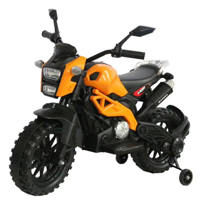 12V Kids Electric Ride-On Motorbike with Dual Motors & Hand Throttle – Orange