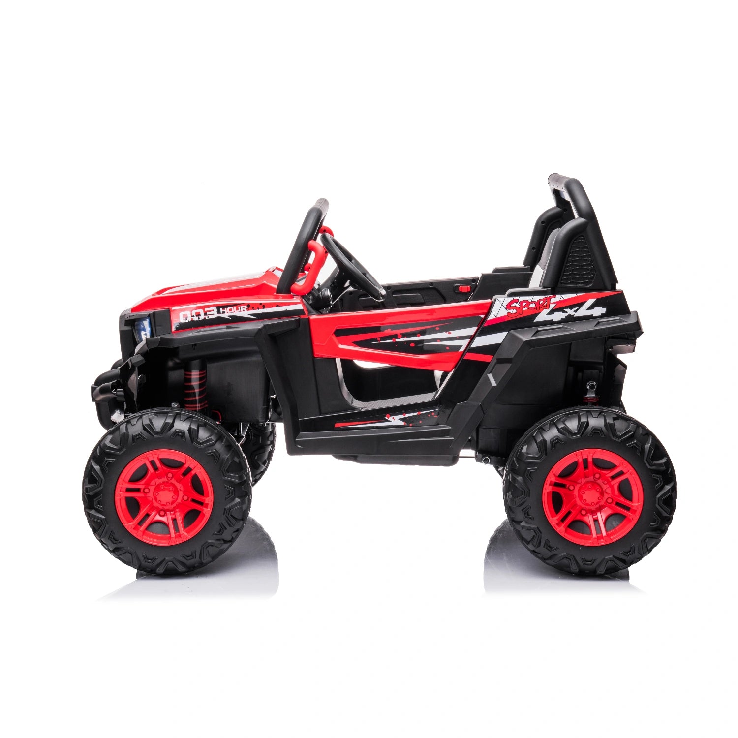 12V Ride-On Buggy for Kids – Jeep Style Off-Road Electric Car with Remote – Red