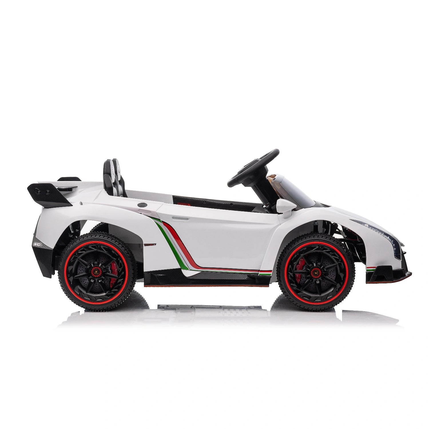 12V Licensed Lamborghini Veneno Kids Electric Ride-On Car – White