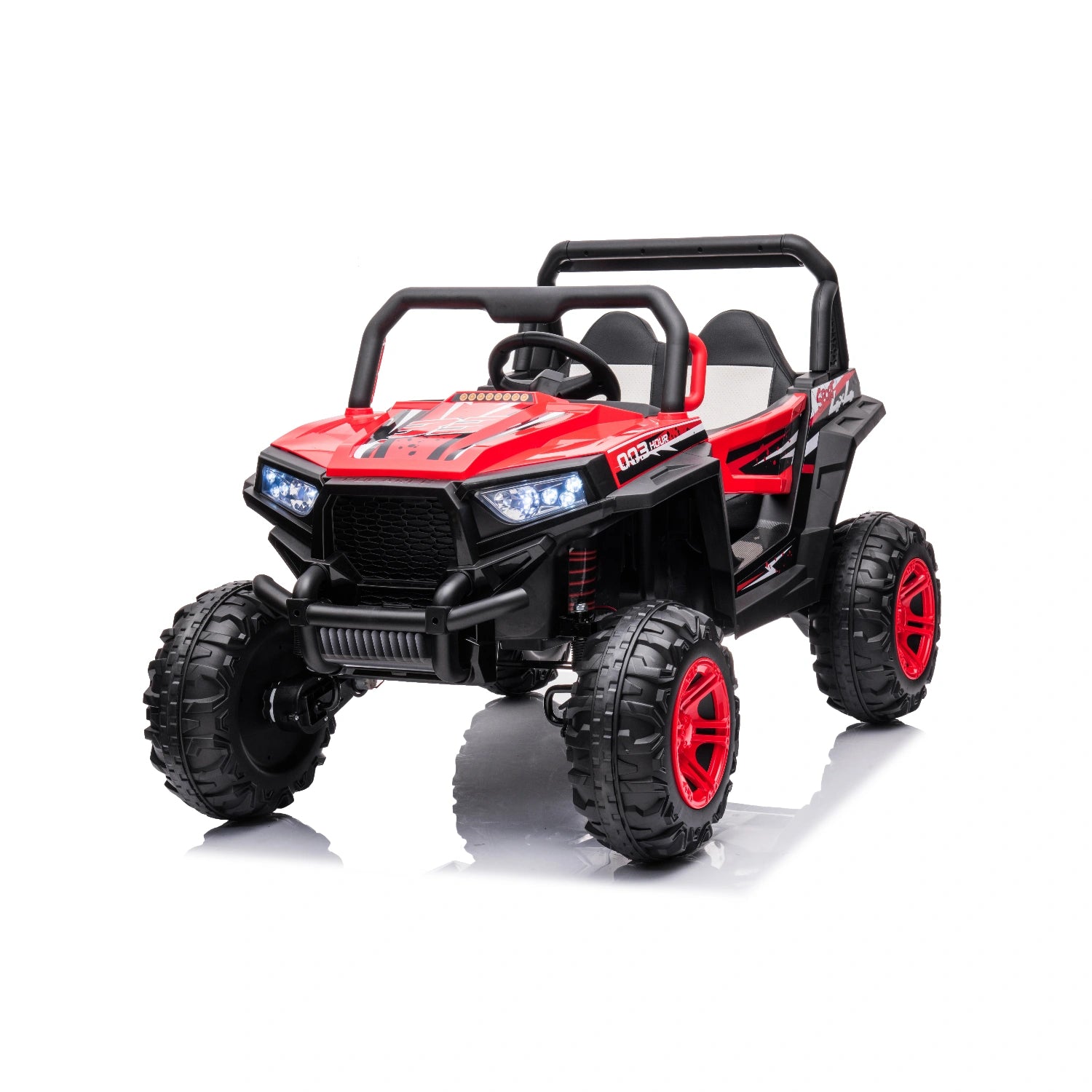 12V Ride-On Buggy for Kids – Jeep Style Off-Road Electric Car with Remote – Red