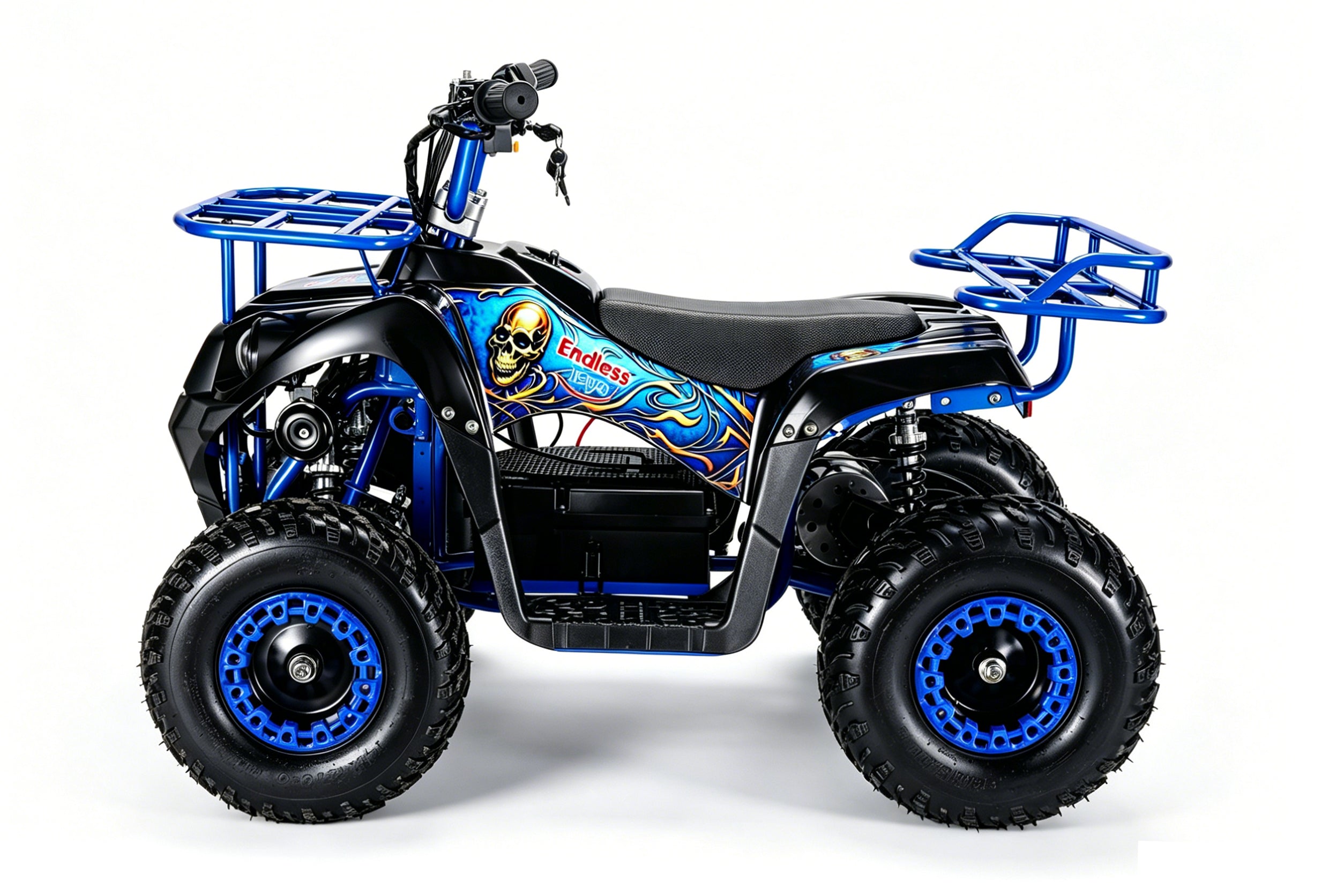 36V 800W Electric Ride-On ATV Kids Electric Quad Bike 4 wheeler – Black & Blue