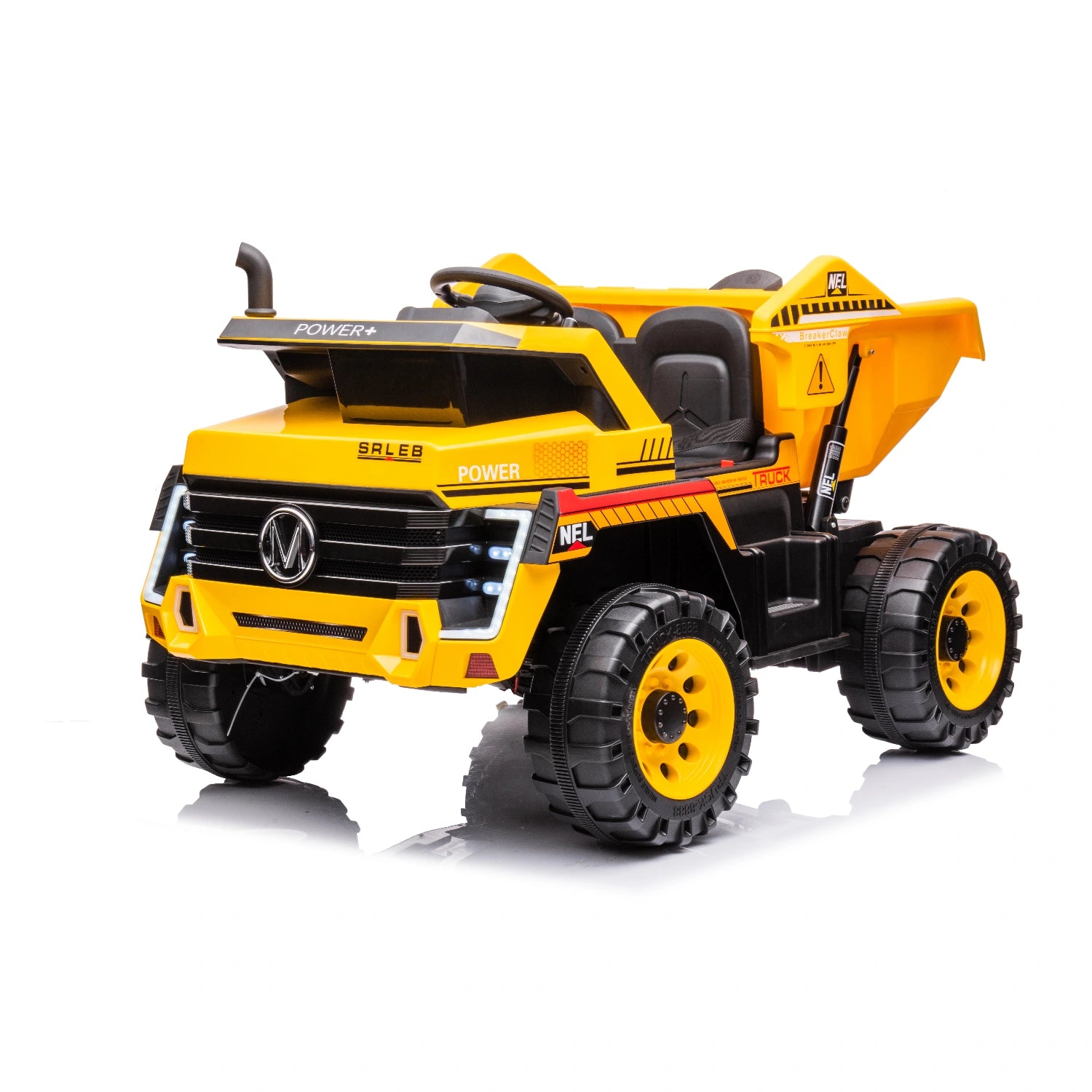 24V Ride-On Tipper Truck for Kids – Dual Seat Electric Construction Dump Truck with Remote – Yellow