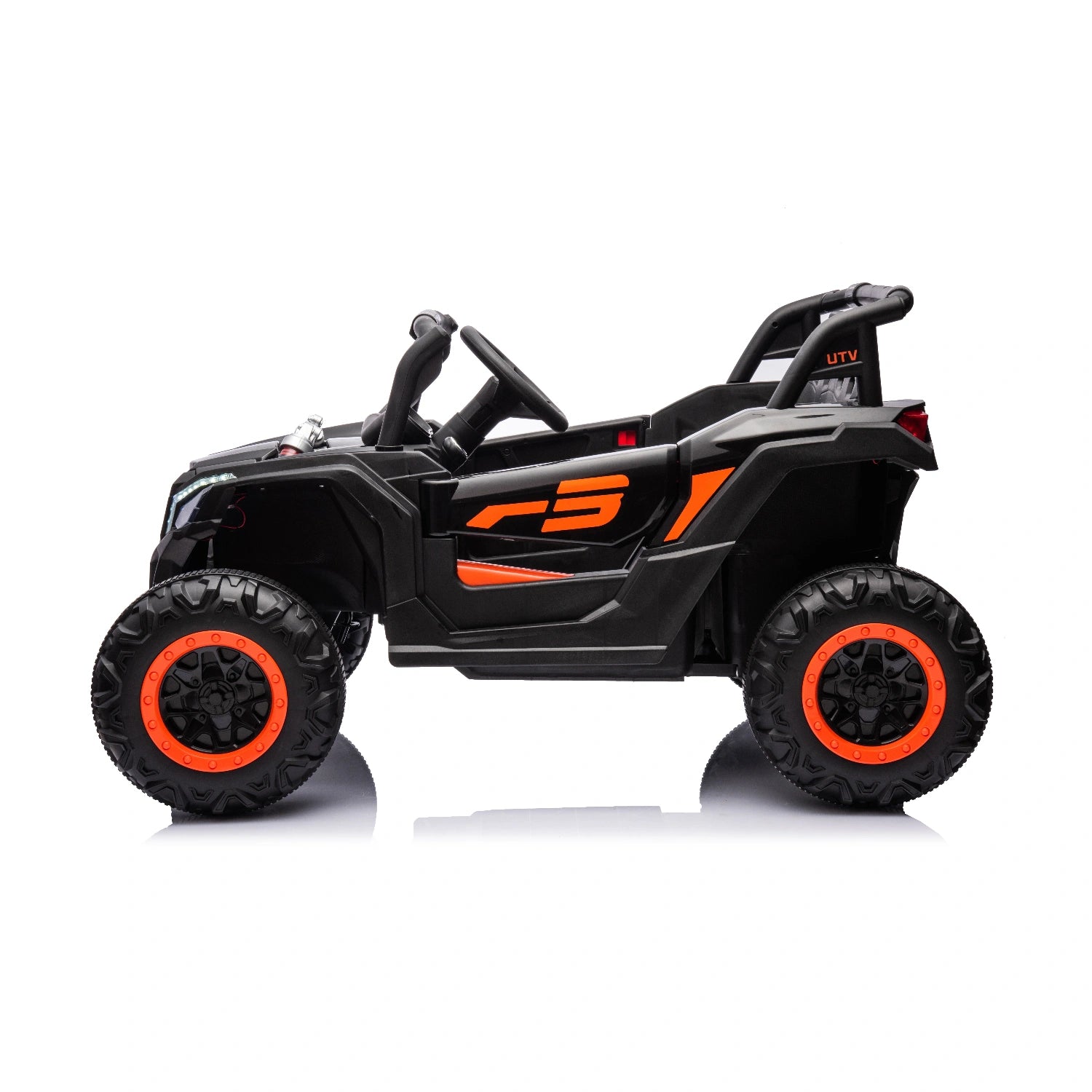 Black 24V Can-Am Style Kids Off-Road Ride-On Buggy with Leather Seat & Remote