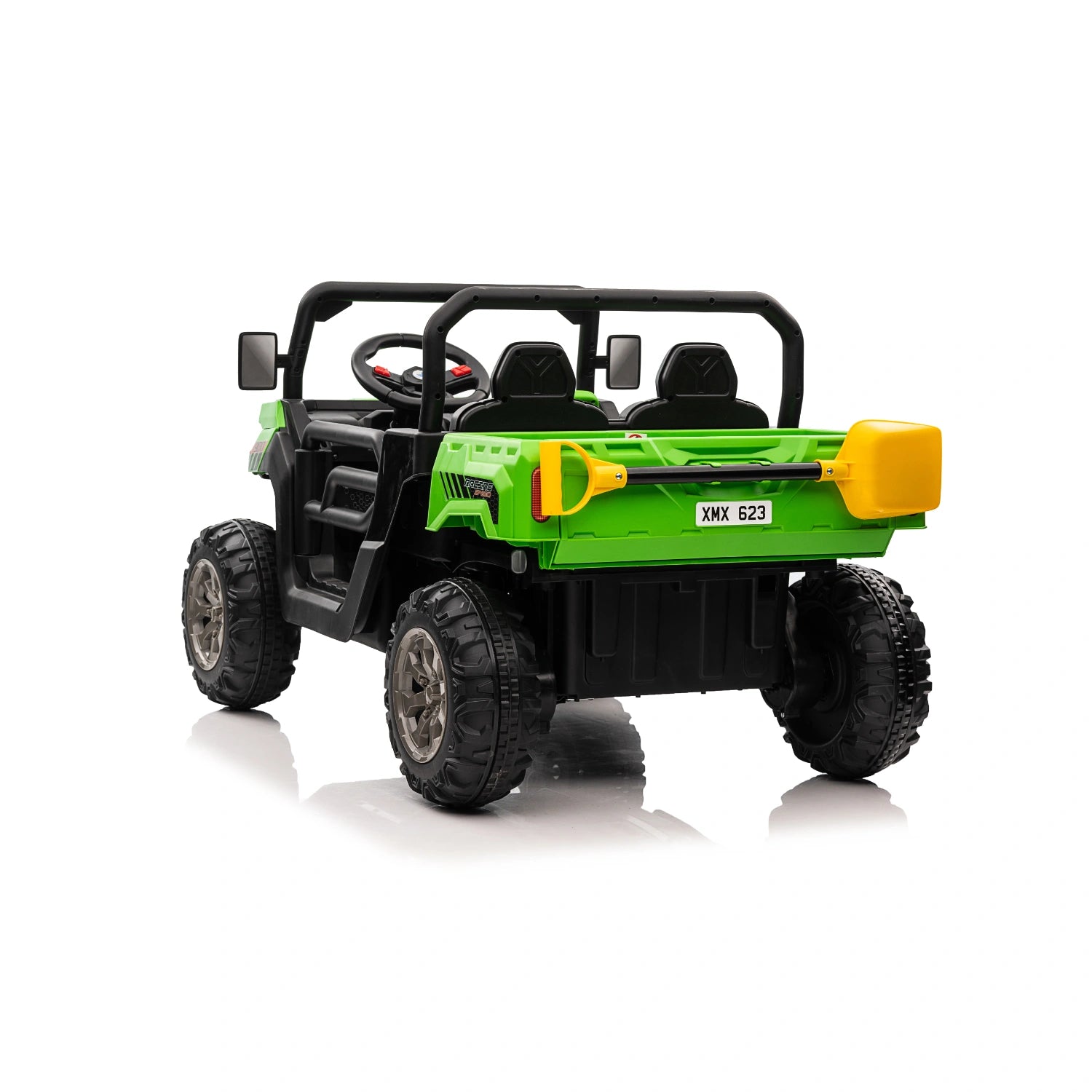24V Kids Dump Truck – Electric Ride-On Farm Tipper Truck with 4WD – Green 4 Wheeler