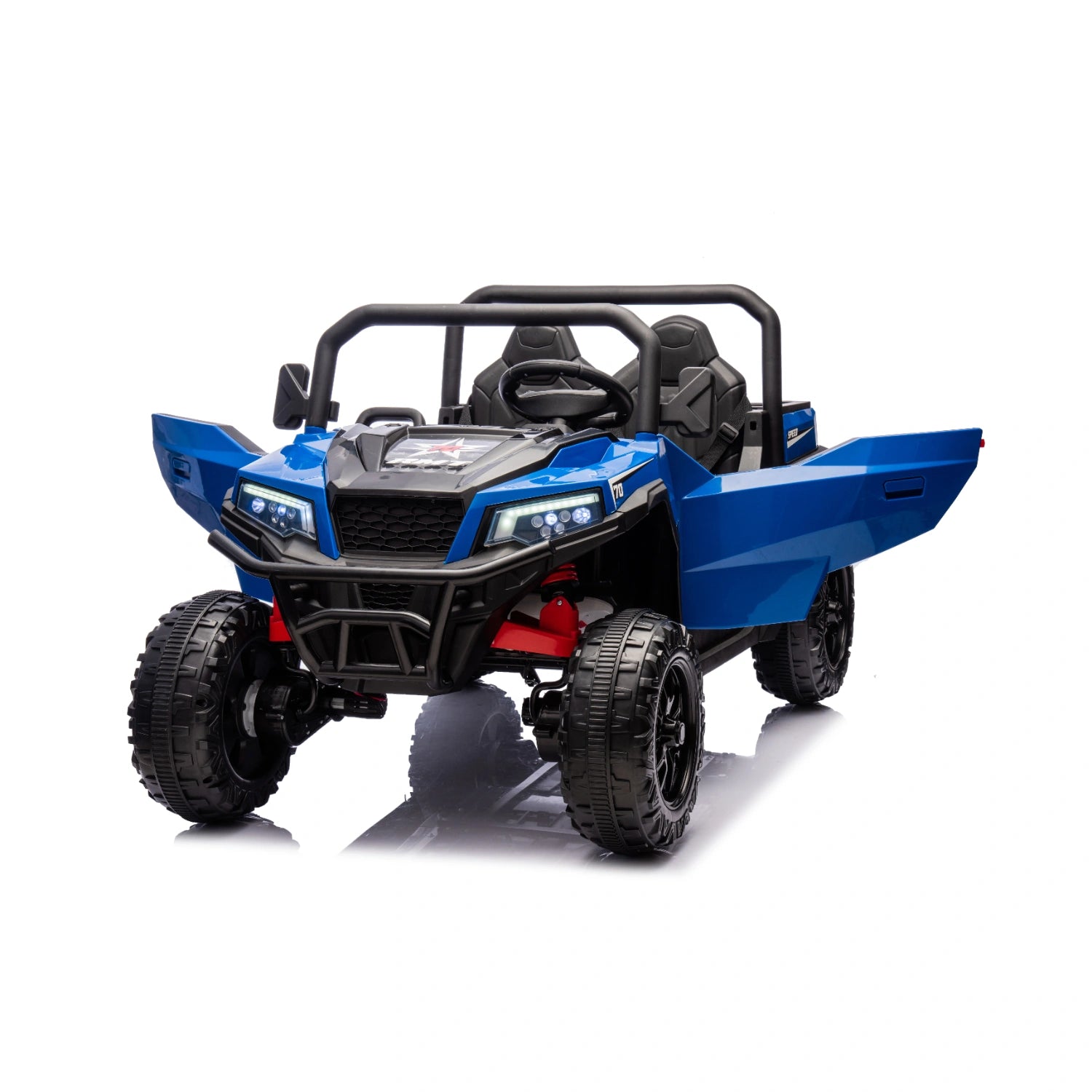 24V Kids Ride-On Dump Truck 4×4 – Electric Tipper Farm Truck with Leather Seat – Blue