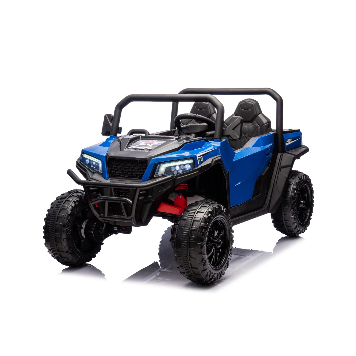 24V Kids Ride-On Dump Truck 4×4 – Electric Tipper Farm Truck with Leather Seat – Blue