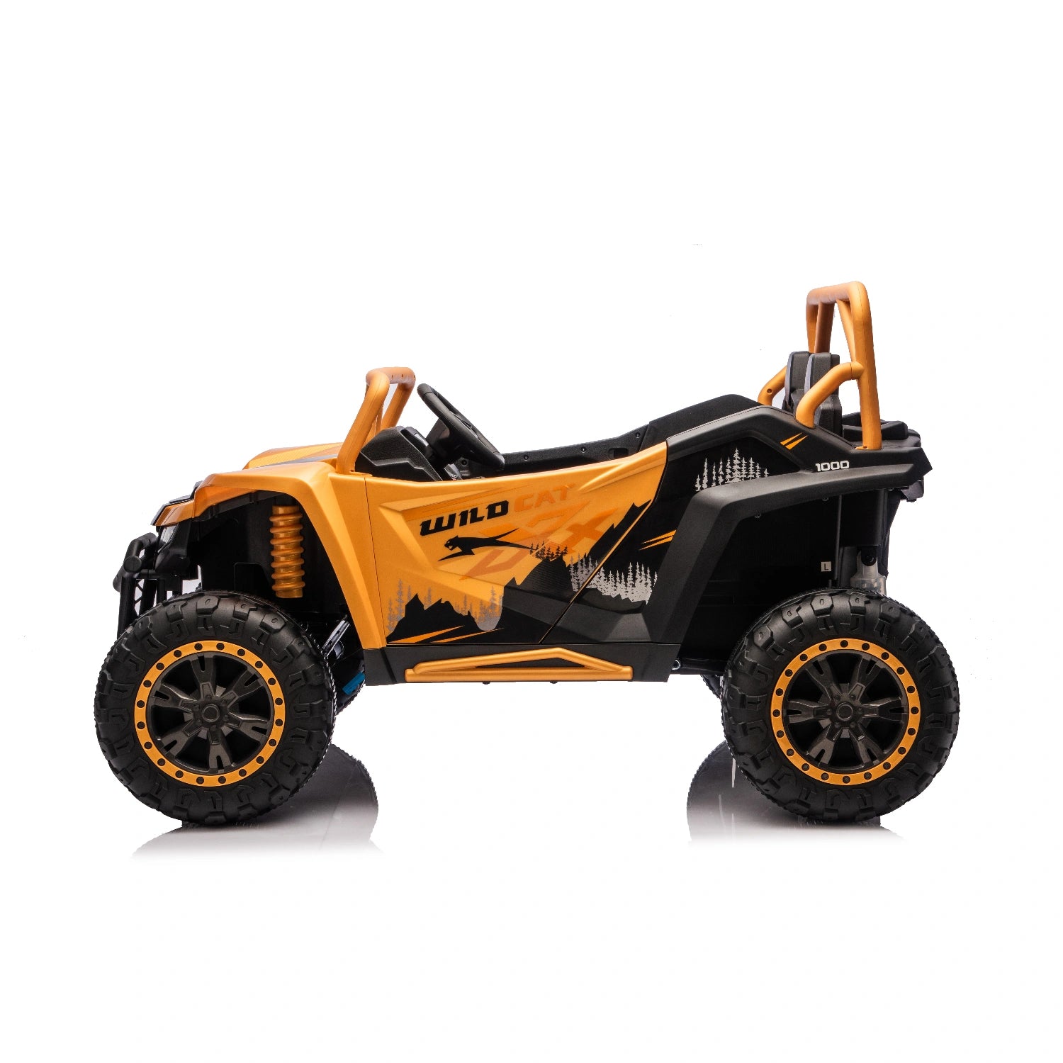 24V Licensed WildCat Arctic Cat Kids Electric Buggy – Two Seater Ride-On Beach Buggy UTV – Gold