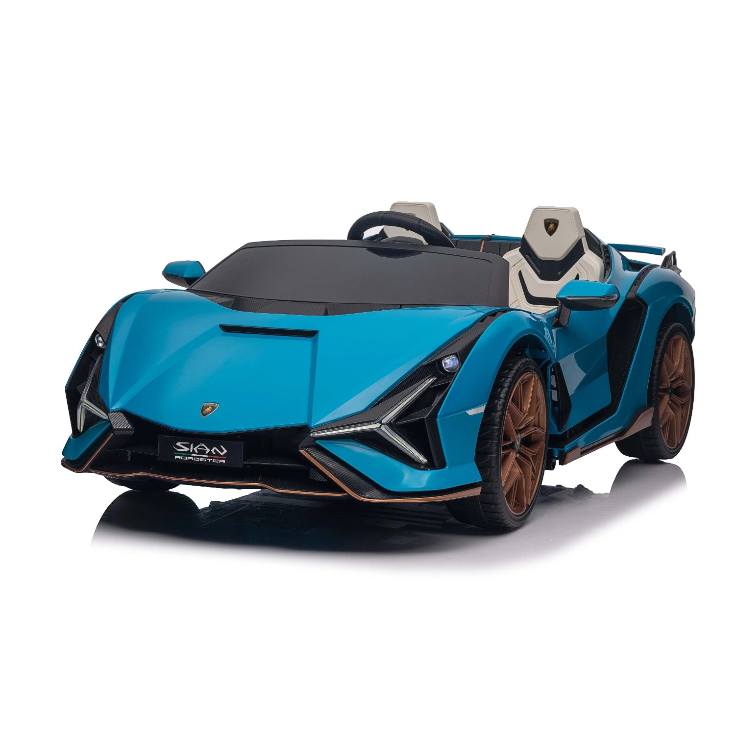 24V Licensed Lamborghini Sian Roadster Children’s Ride-On Car – Electric Kids 4-Wheeler – Blue