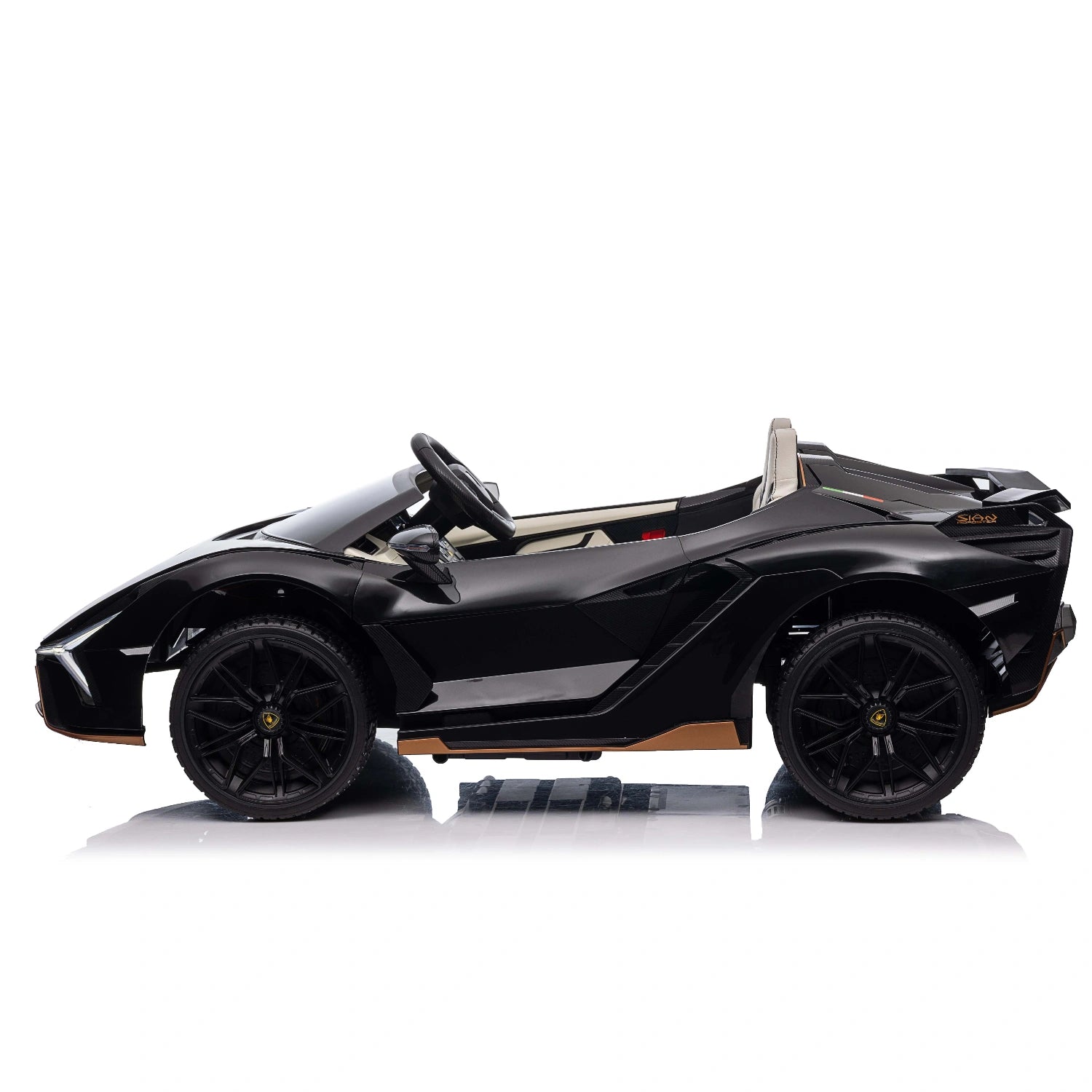 24V Licensed Lamborghini Sian Roadster Children’s Ride-On Car – Electric Kids 4-Wheeler – Black