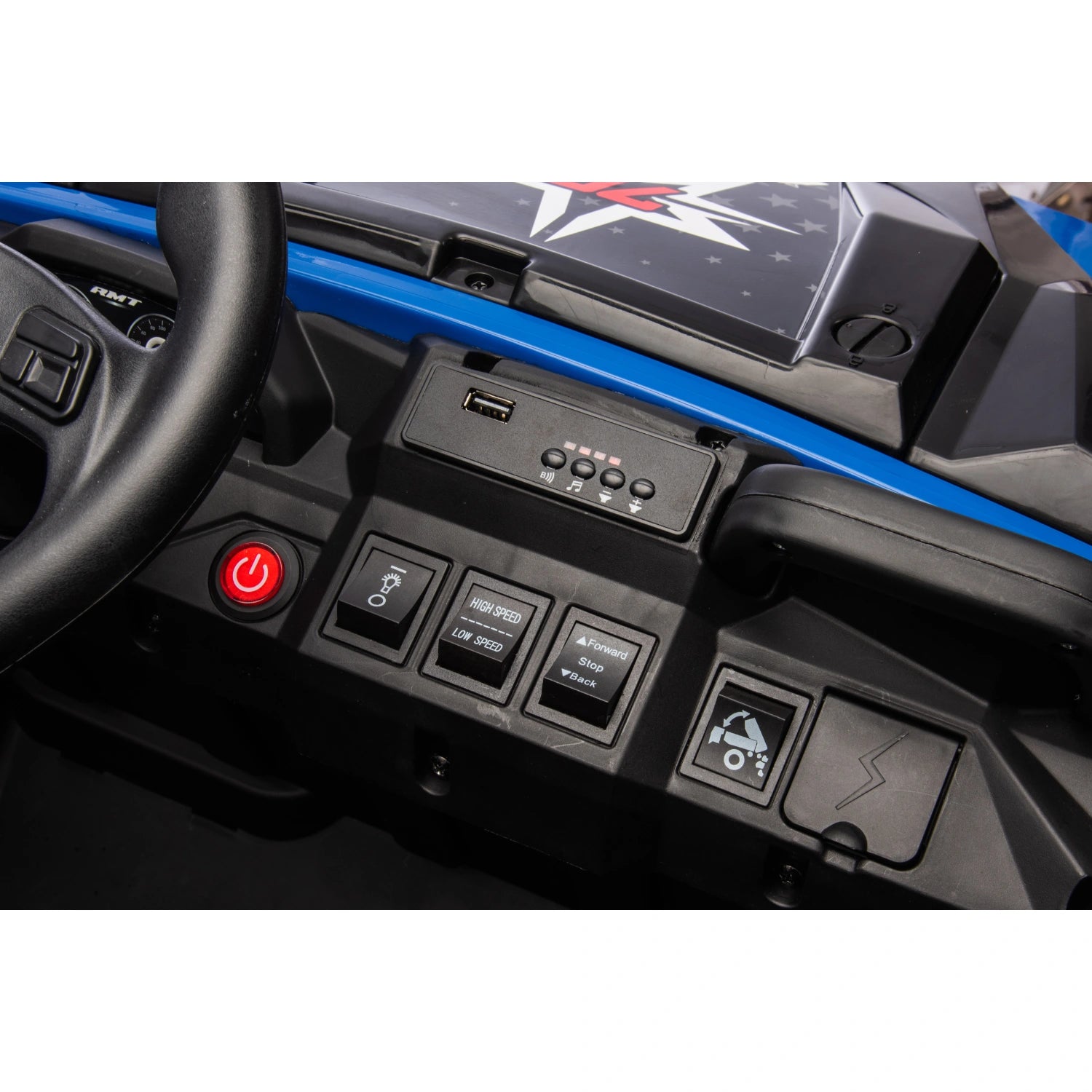 24V Kids Ride-On Dump Truck 4×4 – Electric Tipper Farm Truck with Leather Seat – Blue