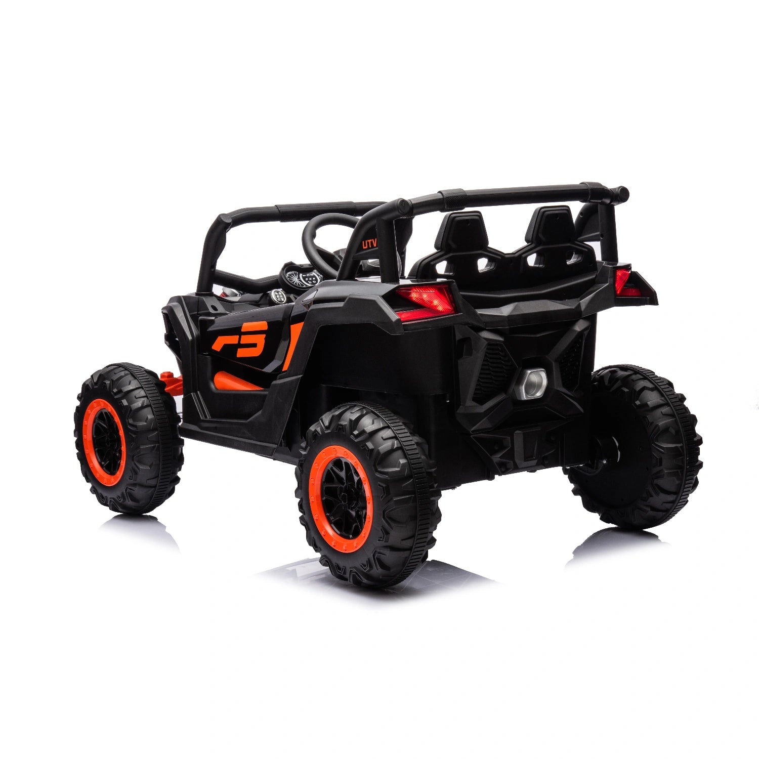 Black 24V Can-Am Style Kids Off-Road Ride-On Buggy with Leather Seat & Remote