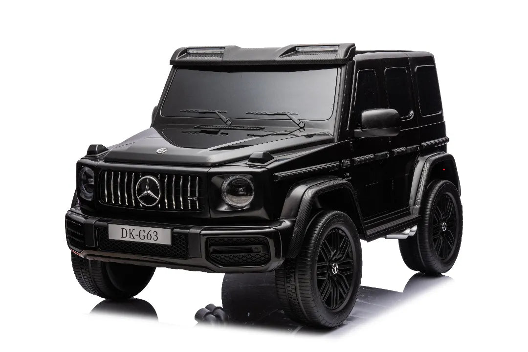 Black 24V 14Ah licensed Mercedes-AMG G63 800W 4x4 kids ride-on car with realistic SUV design and logo details
