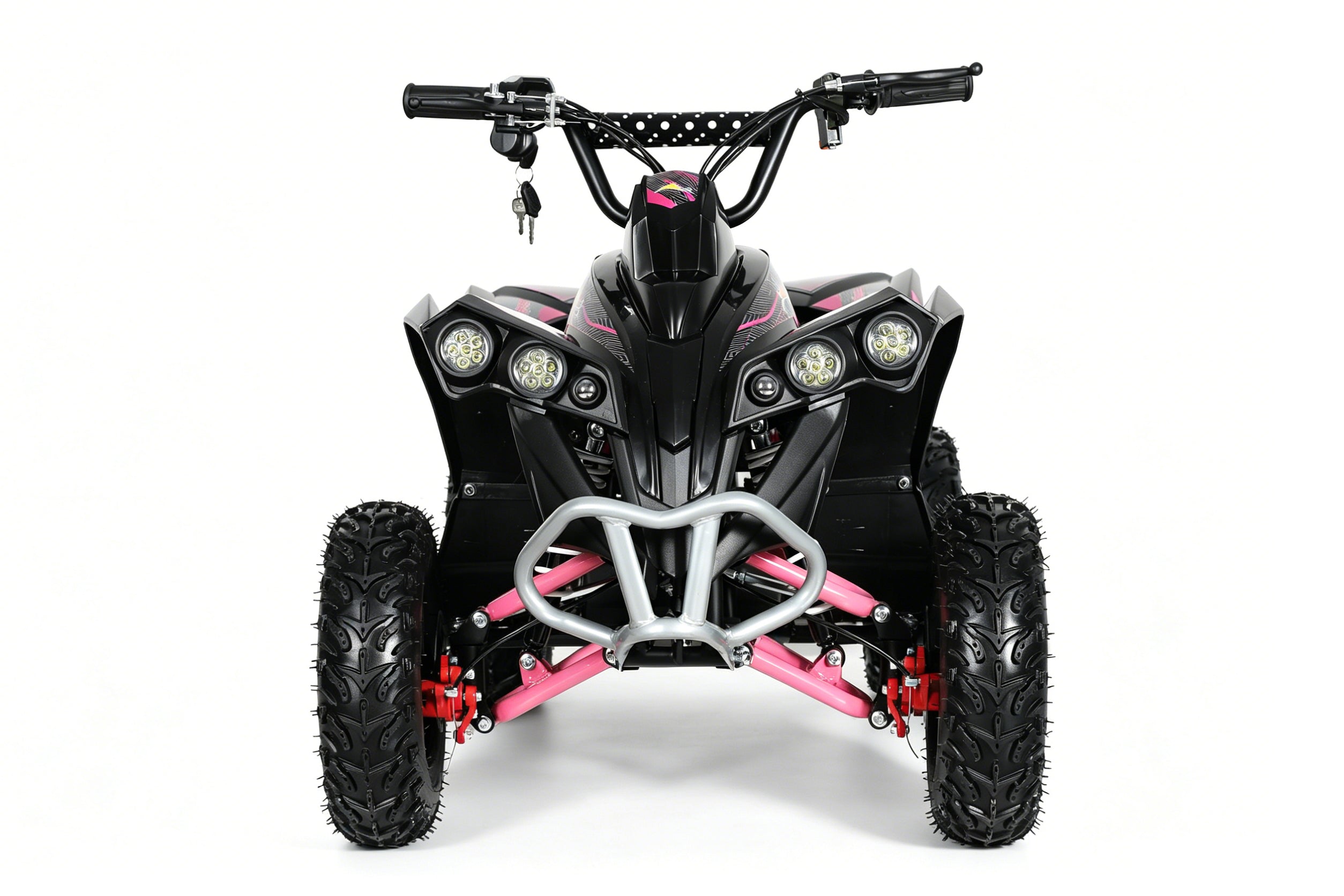 48V 1000W Kids Electric Quad Bike - High Power ATV (Black & Pink)