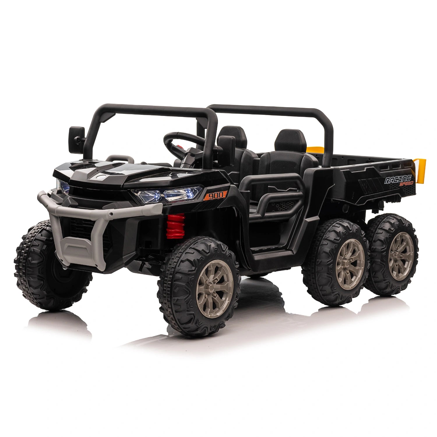 24V 6-Wheel Kids Dump Truck – Electric Ride-On Tipper Farm Truck with 4WD – Black