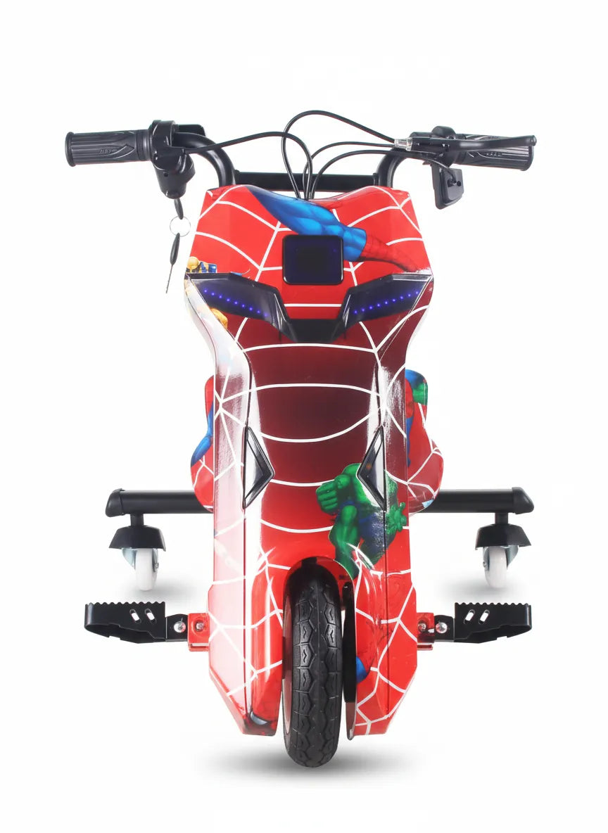 36V Kids Drift Trike – Red Spider Ride-On Electric Drifting Kart with LED Lights