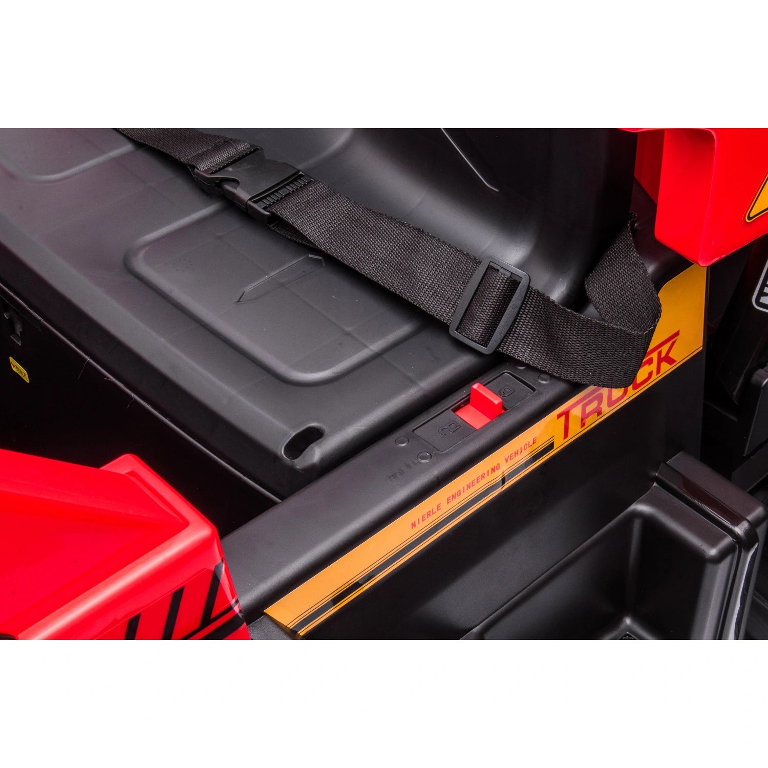 Red 24V Kids Construction Ride-On Truck, Farm Style Electric Dump Truck with Tipping Tray