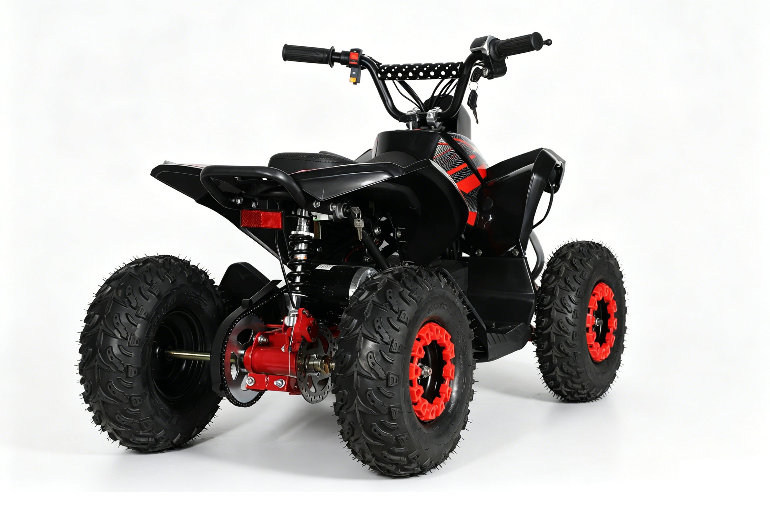 48V 1000W Kids Electric Quad Bike - High Power ATV (Black & Red)