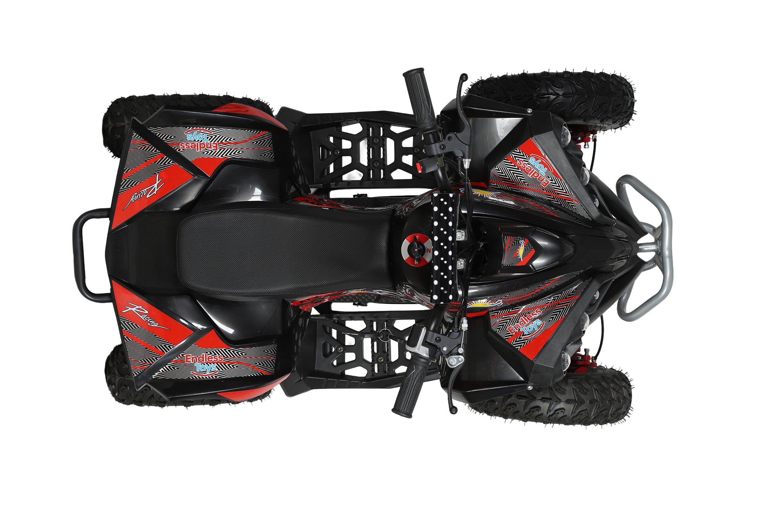 48V 1000W Kids Electric Quad Bike - High Power ATV (Black & Red)