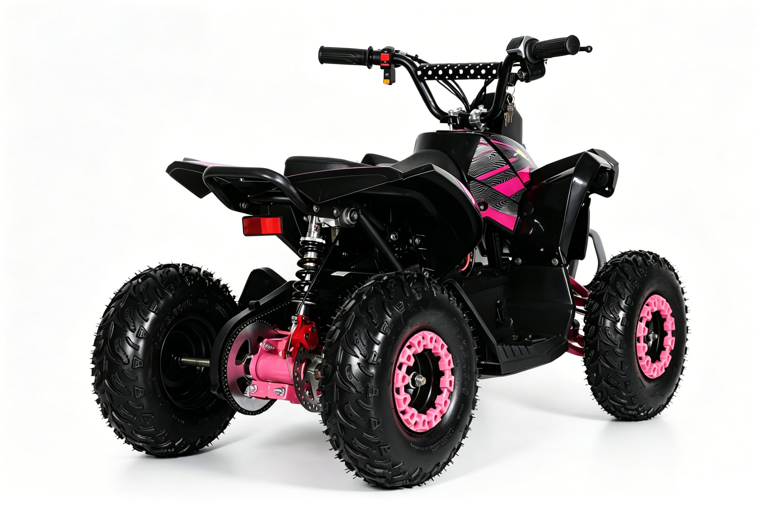 48V 1000W Kids Electric Quad Bike - High Power ATV (Black & Pink)