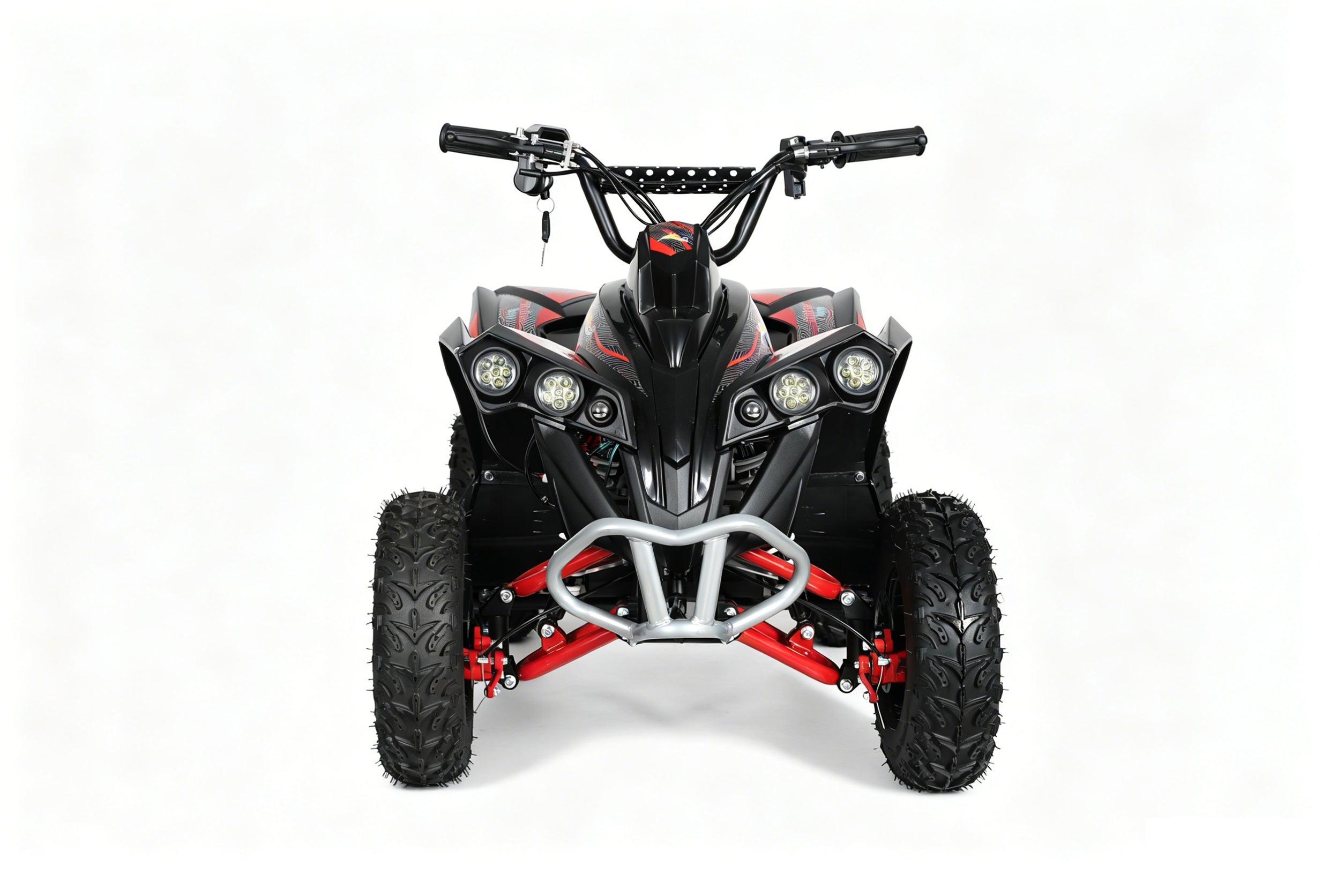 48V 1000W Kids Electric Quad Bike - High Power ATV (Black & Red)