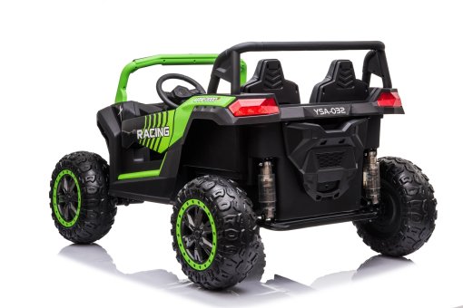 Green Stinger Buggy XL 24V 4x4 two-seater ride-on car for kids with rugged EVA off-road wheels and suspension.