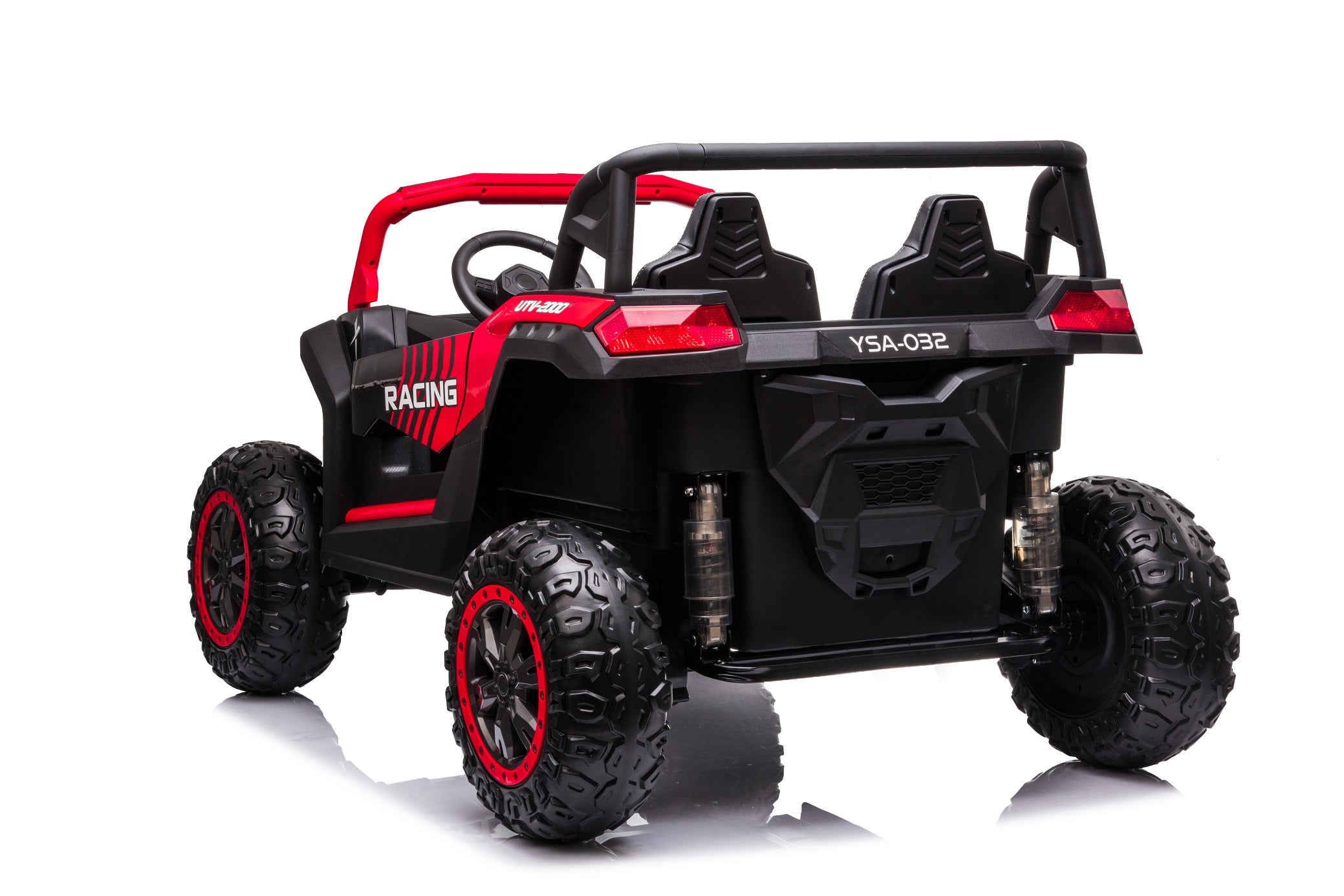 Red and black Stinger Buggy XL 24V 4x4 kids two-seater ride-on car with large off-road EVA wheels
