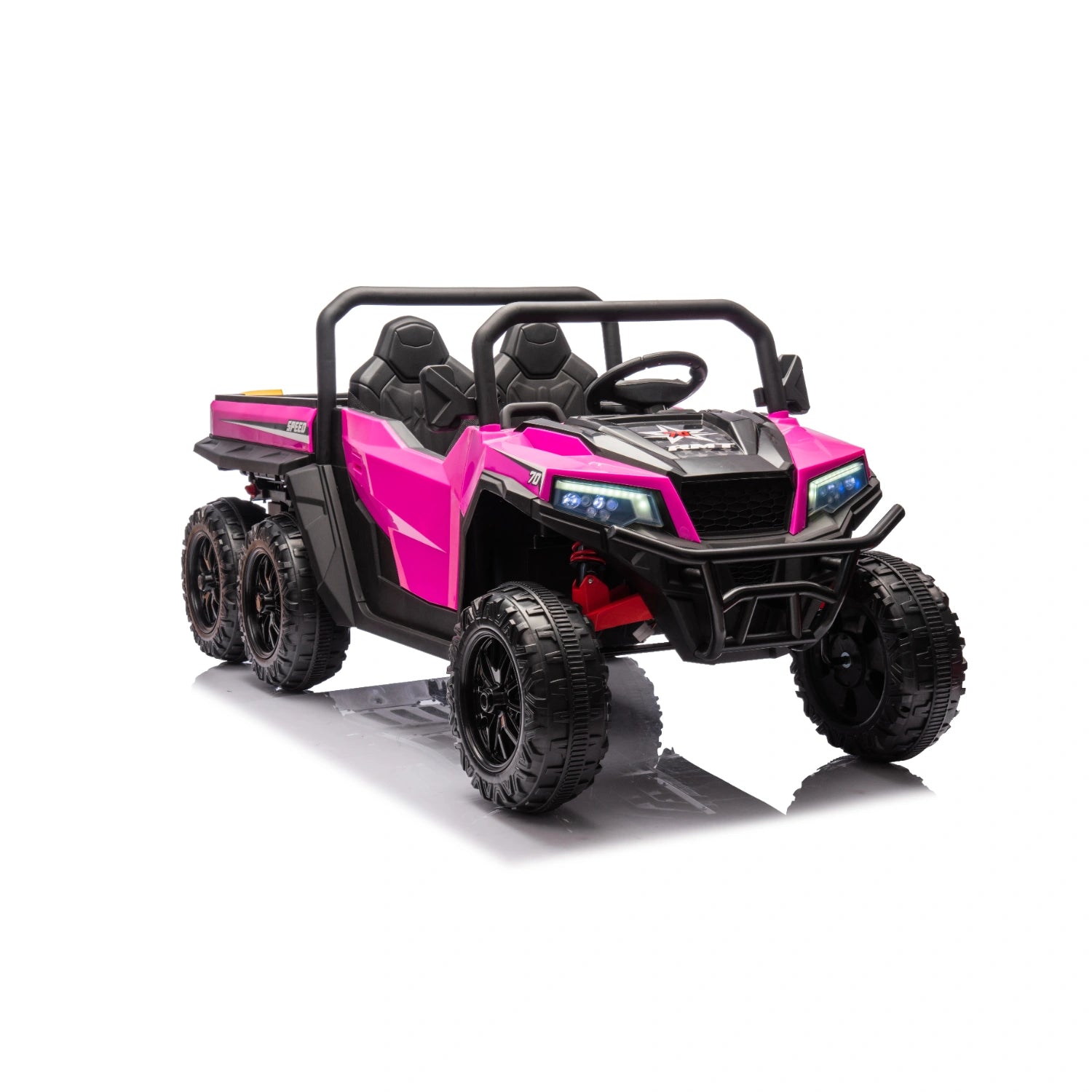 24V 6-Wheel Ride-On Farm Dump Truck with Electric Tipper & Remote – Pink