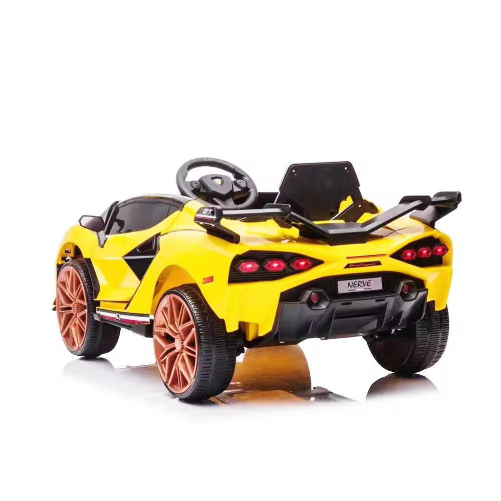 12v Lamborghini Inspired ride on race car - Yellow