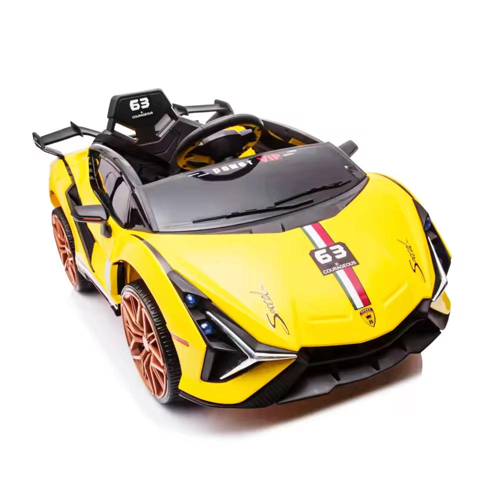 12v Lamborghini Inspired ride on race car - Yellow