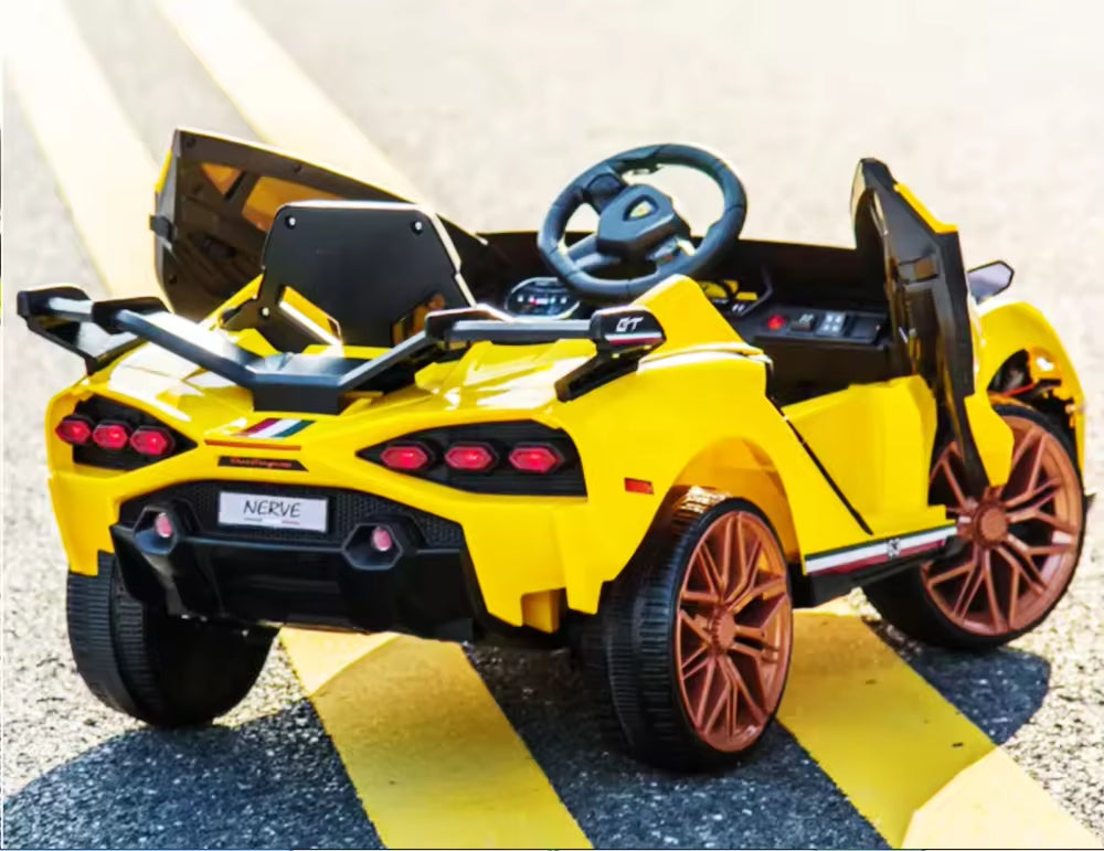 12v Lamborghini Inspired ride on race car - Yellow