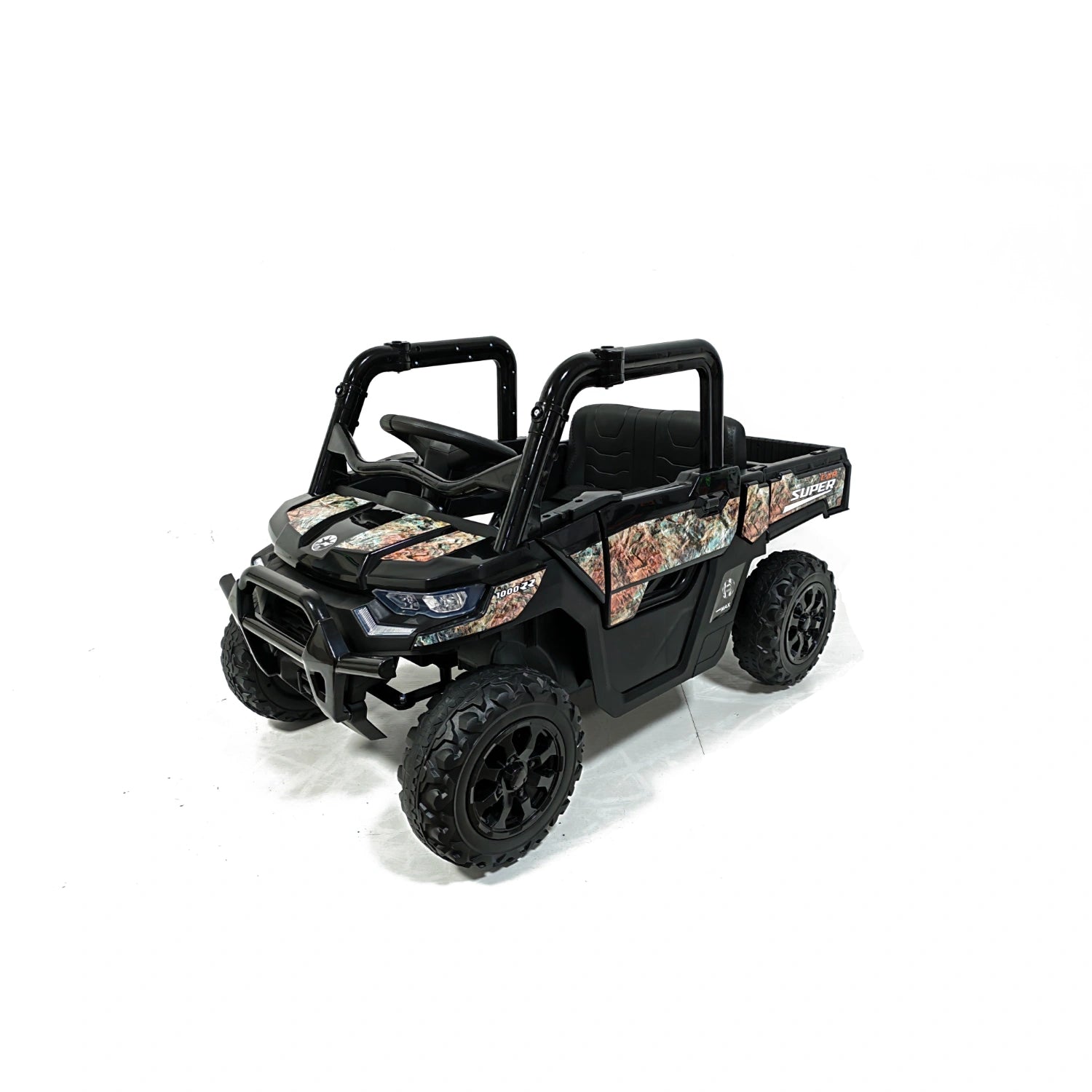 24V 4WD Kids Electric Off-Road Adventure Truck – Camo Black