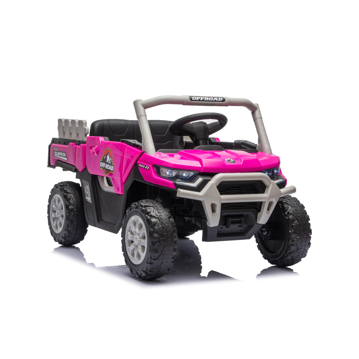 12V 4WD Kids Electric Ride-On Utility Truck – Pink