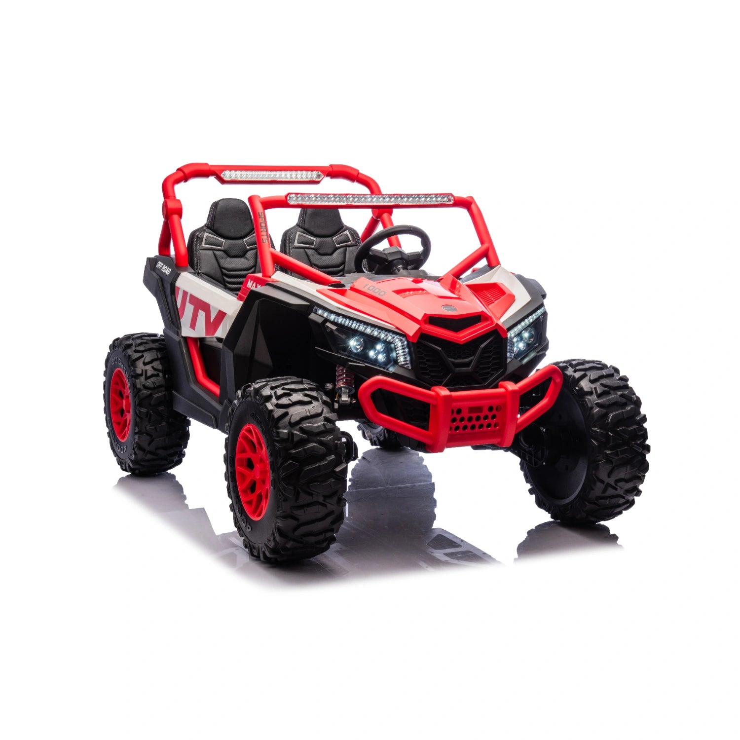 King of UTVs ZForce RZR Turbo 24V 1400W Kids 2-Seater Electric Ride On Buggy – Red