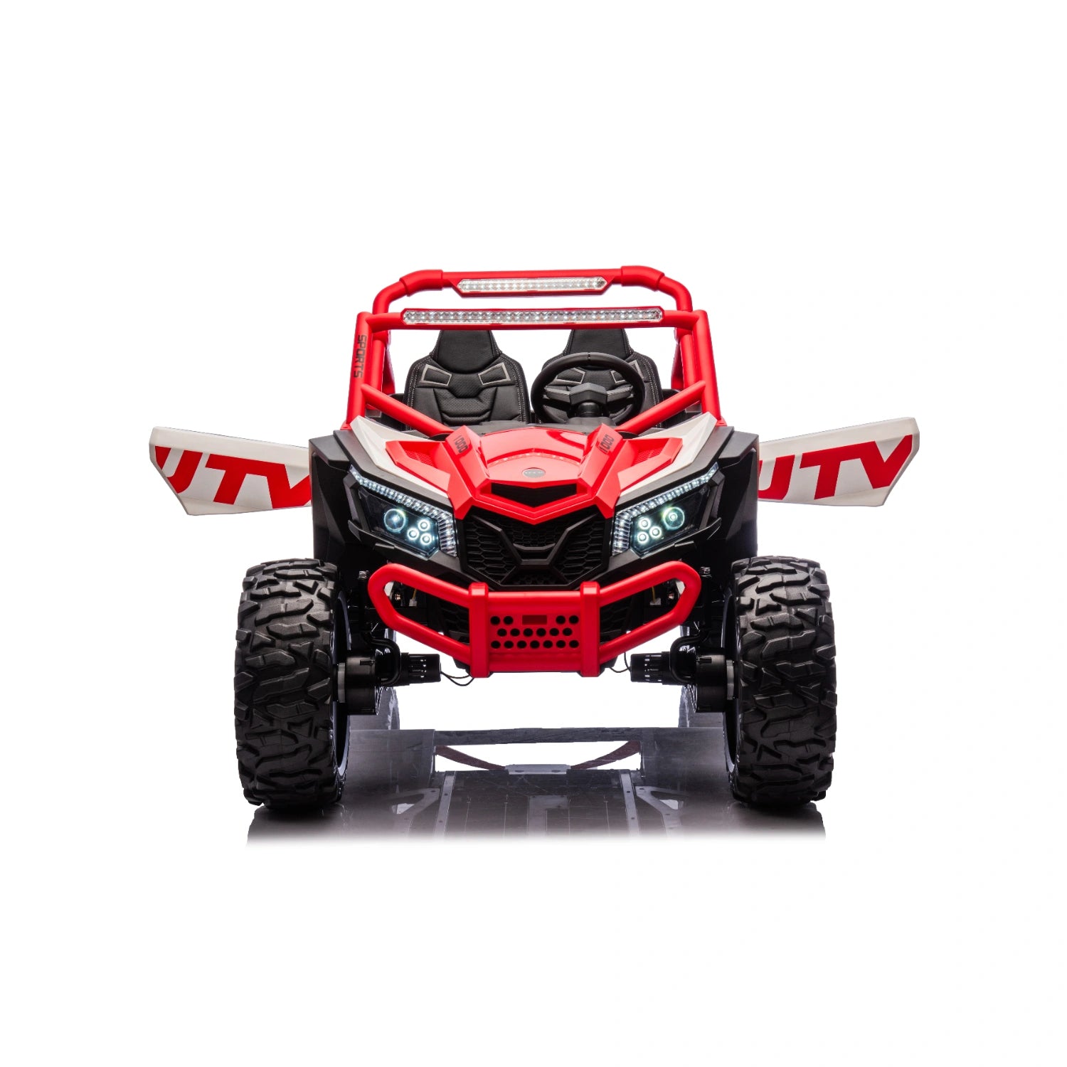 King of UTVs ZForce RZR Turbo 24V 1400W Kids 2-Seater Electric Ride On Buggy – Red