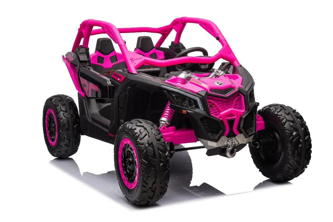 24V 800W pink licensed Can-Am Maverick 4x4 kids ride-on UTV buggy with two seats and rugged off-road tires