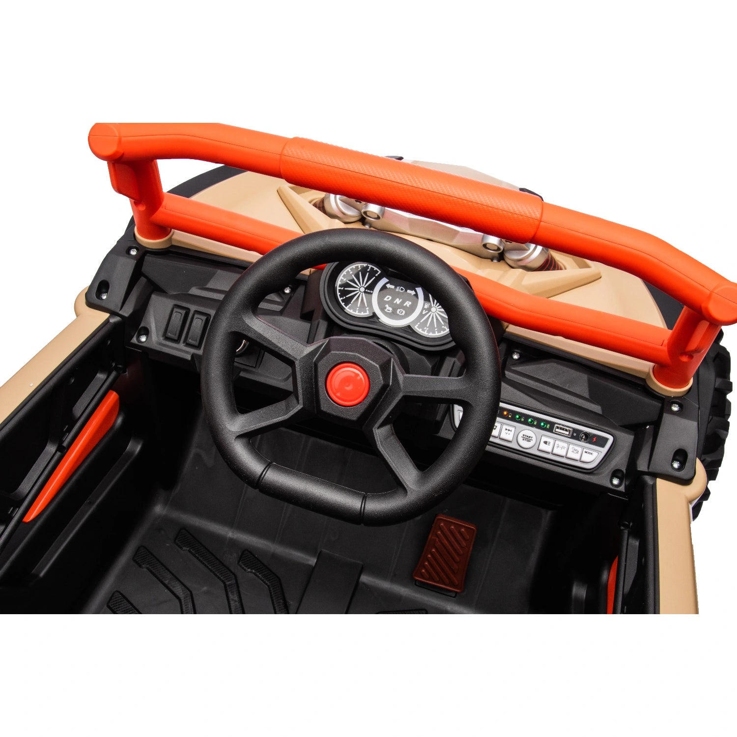 Off-Road 24V Kids Ride-On Car Buggy, Can-Am Replica with Lights & 4WD – Khaki