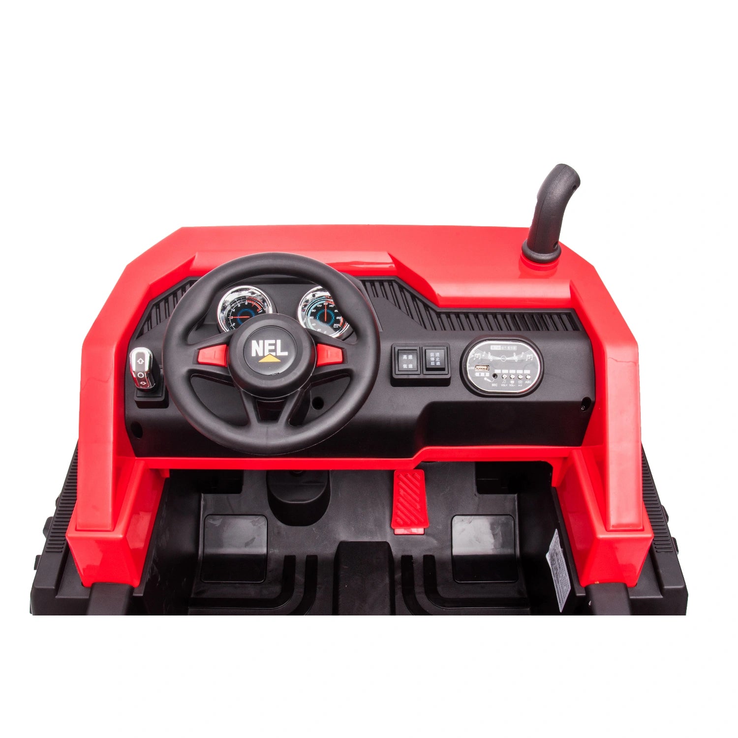 Red 24V Kids Construction Ride-On Truck, Farm Style Electric Dump Truck with Tipping Tray
