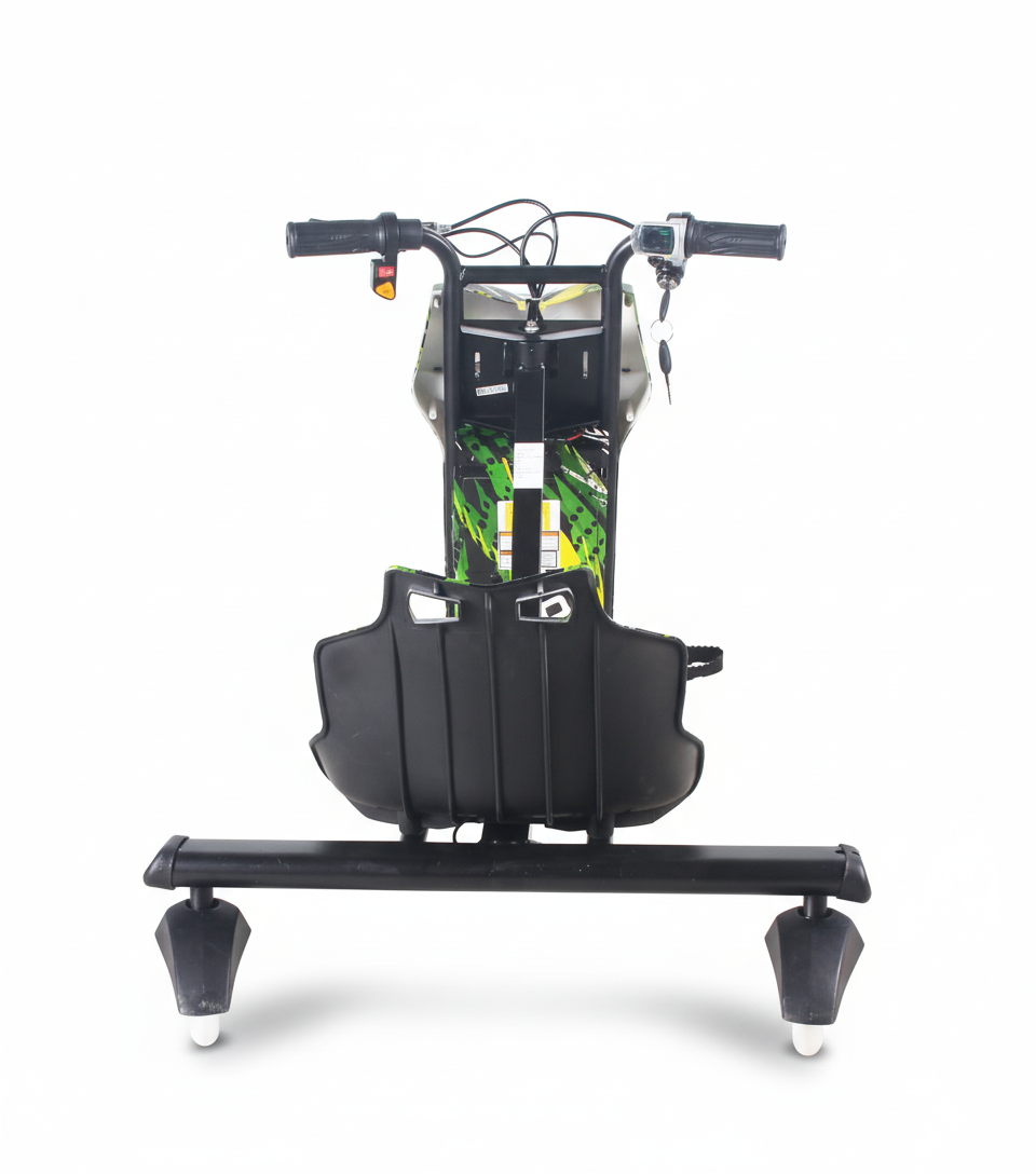 36V Kids Drift Trike – Green Football Ride-On Electric Drifting Kart with Lights