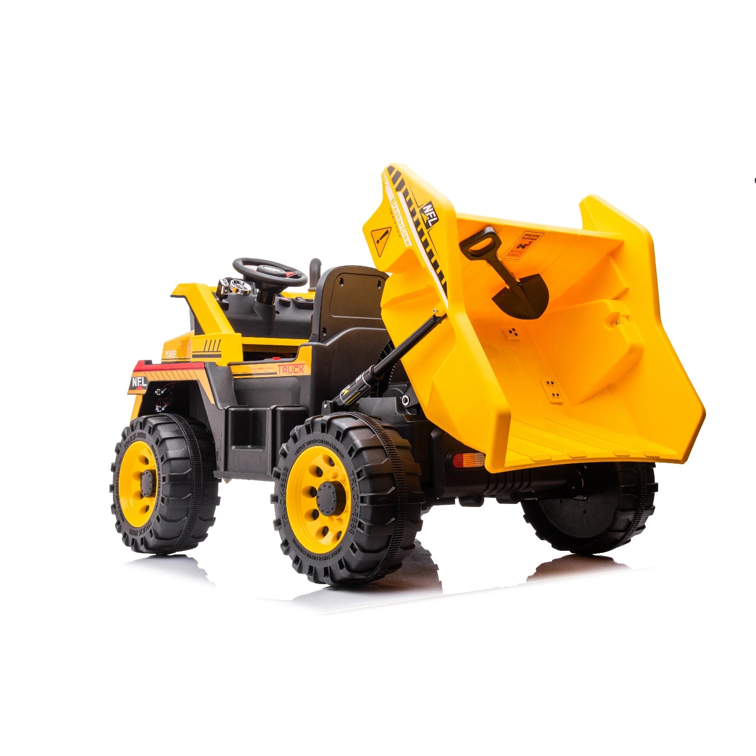 24V Ride-On Tipper Truck for Kids – Dual Seat Electric Construction Dump Truck with Remote – Yellow