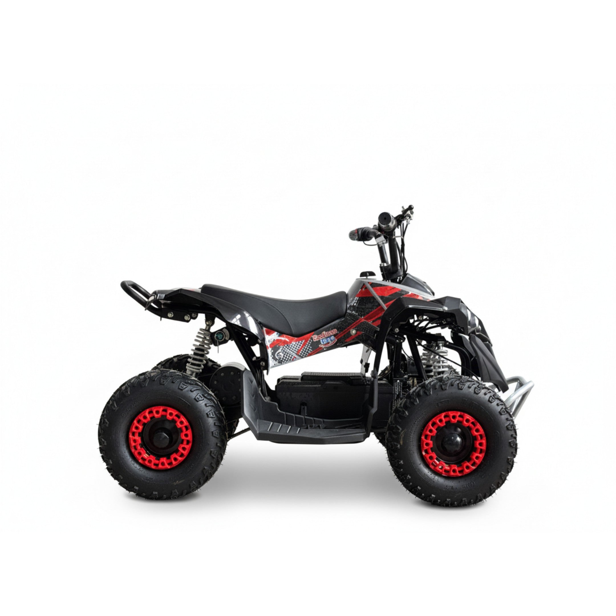 48V 1000W Kids Electric Quad Bike - High Power ATV (Black & Red)