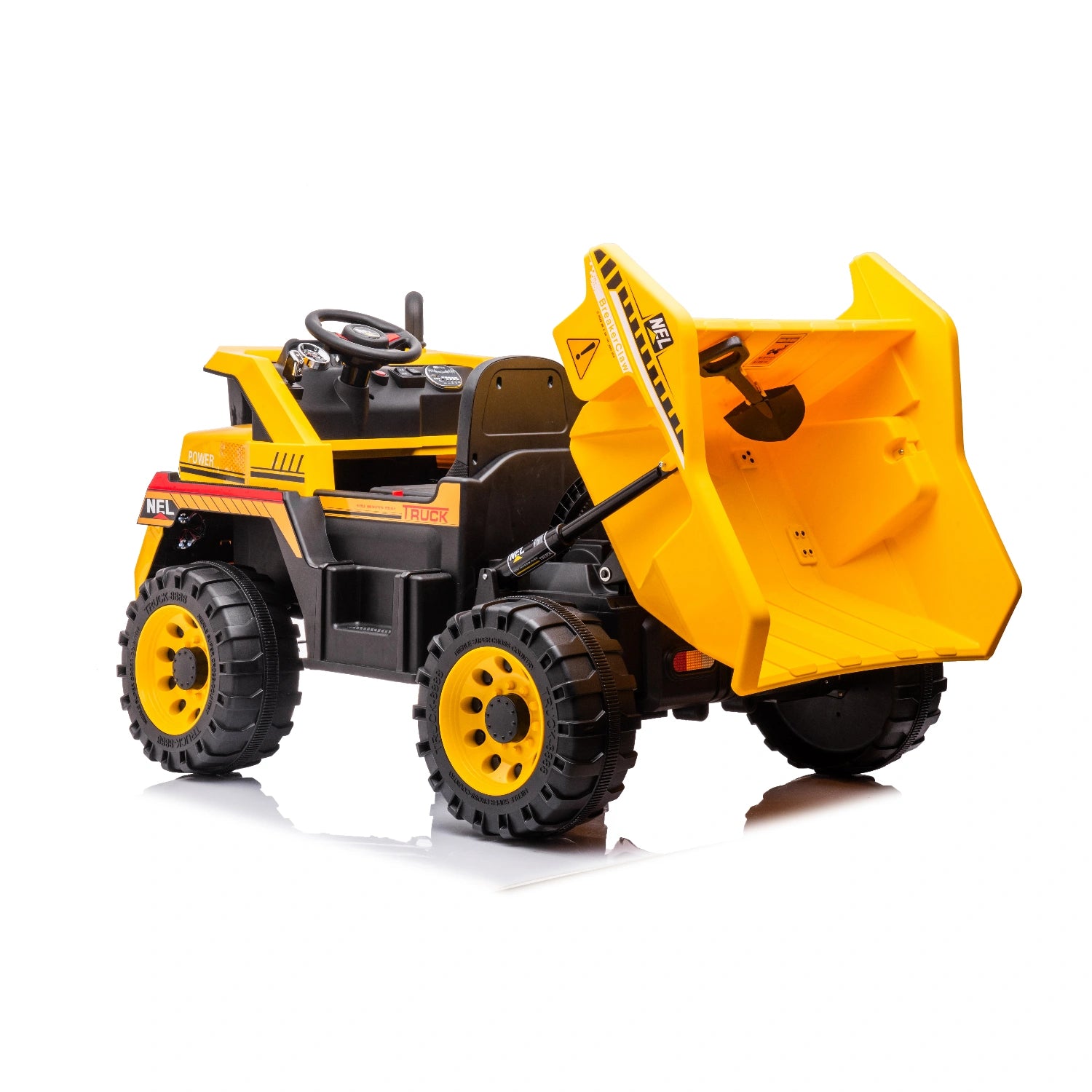 24V Ride-On Tipper Truck for Kids – Dual Seat Electric Construction Dump Truck with Remote – Yellow