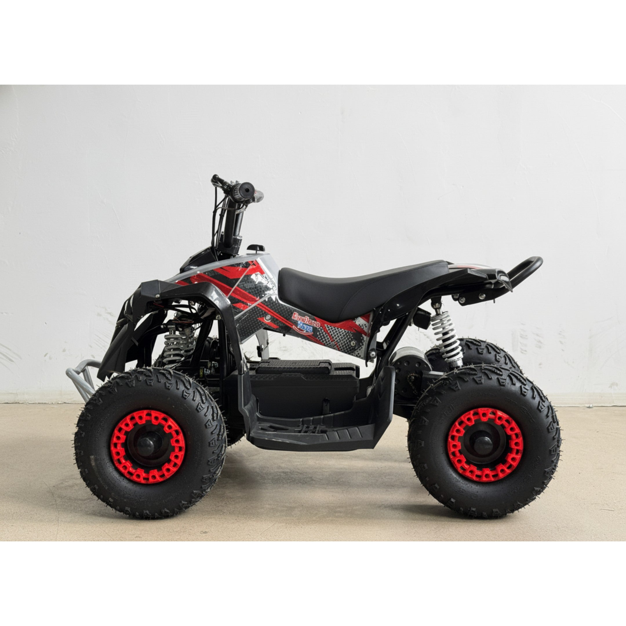 48V 1000W Kids Electric Quad Bike - High Power ATV (Black & Red)