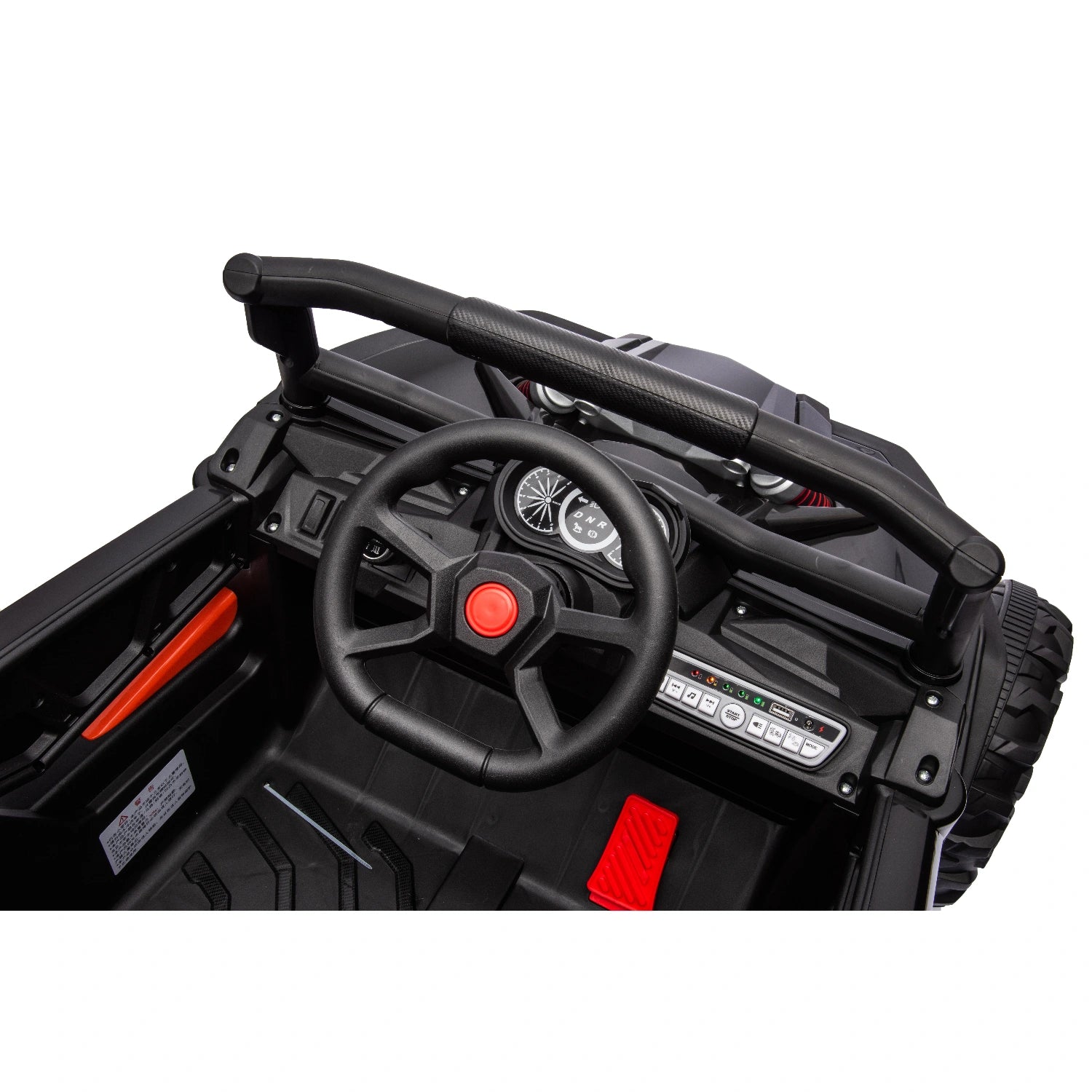 Black 24V Can-Am Style Kids Off-Road Ride-On Buggy with Leather Seat & Remote