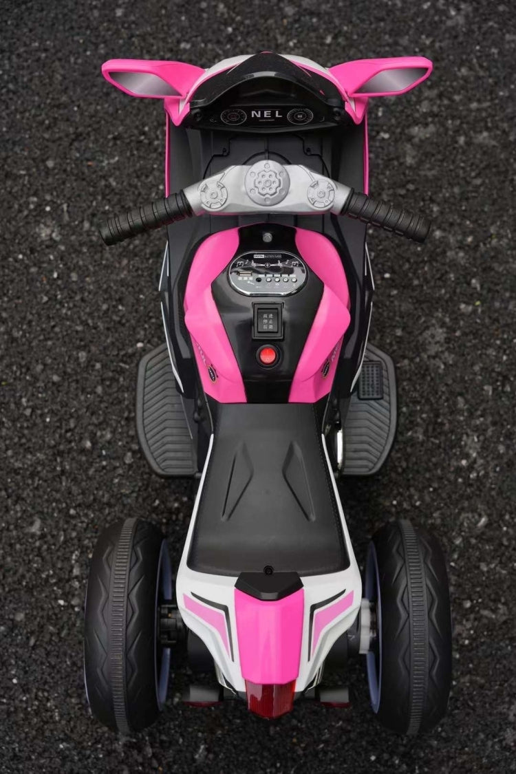 12V Kids Electric 3-Wheel Ride-On Motorcycle – Pink