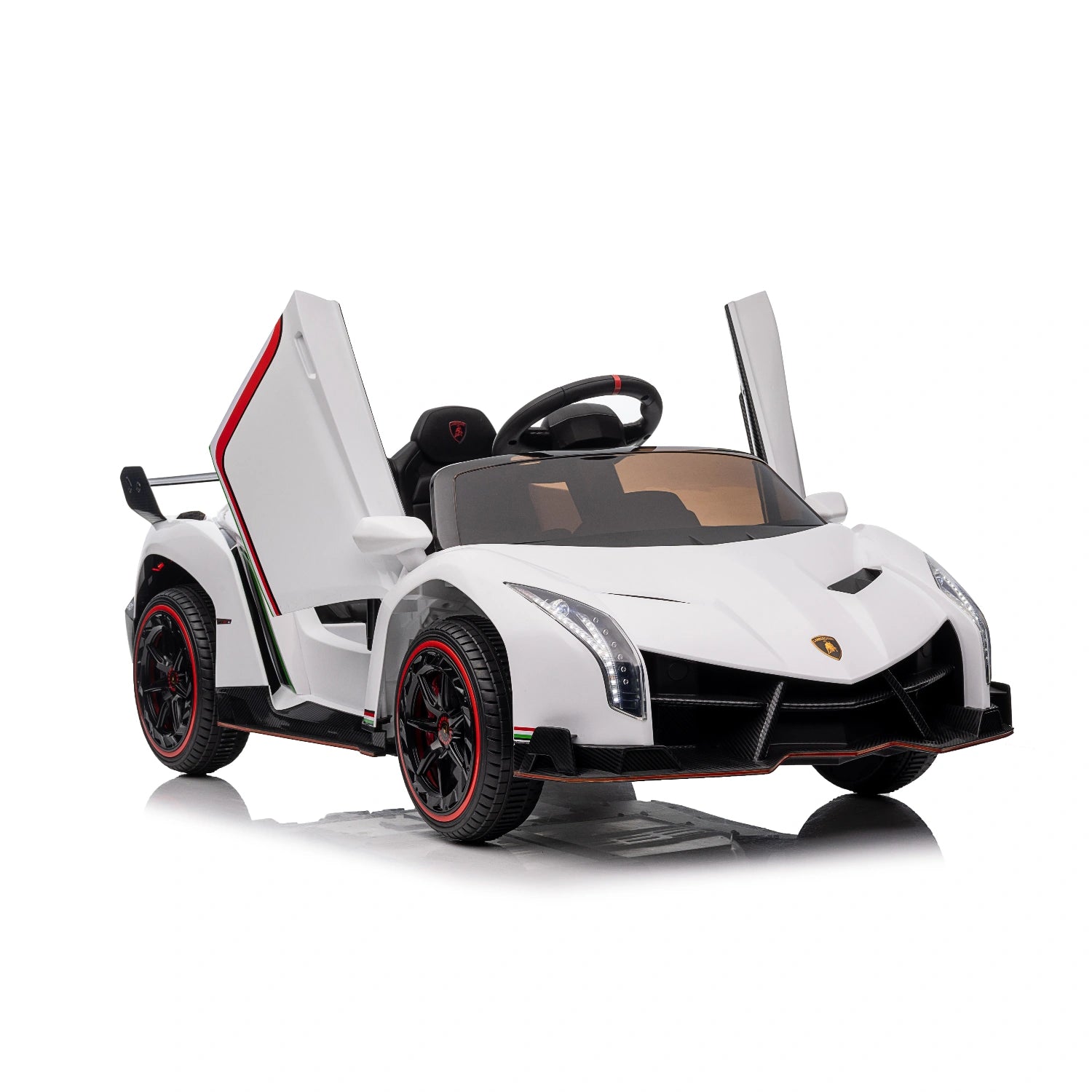12V Licensed Lamborghini Veneno Kids Electric Ride-On Car – White