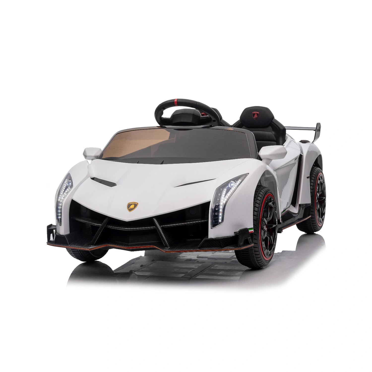 12V Licensed Lamborghini Veneno Kids Electric Ride-On Car – White