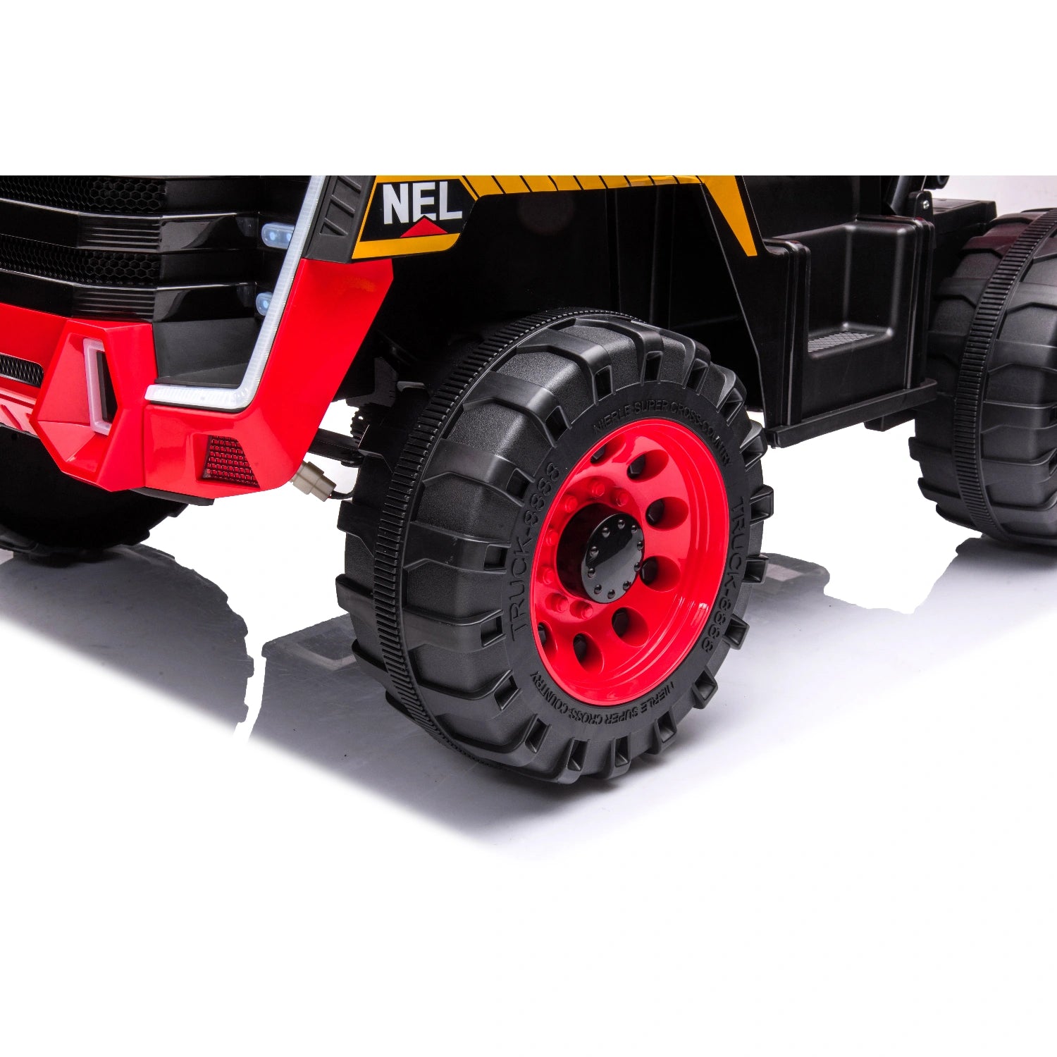 Red 24V Kids Construction Ride-On Truck, Farm Style Electric Dump Truck with Tipping Tray