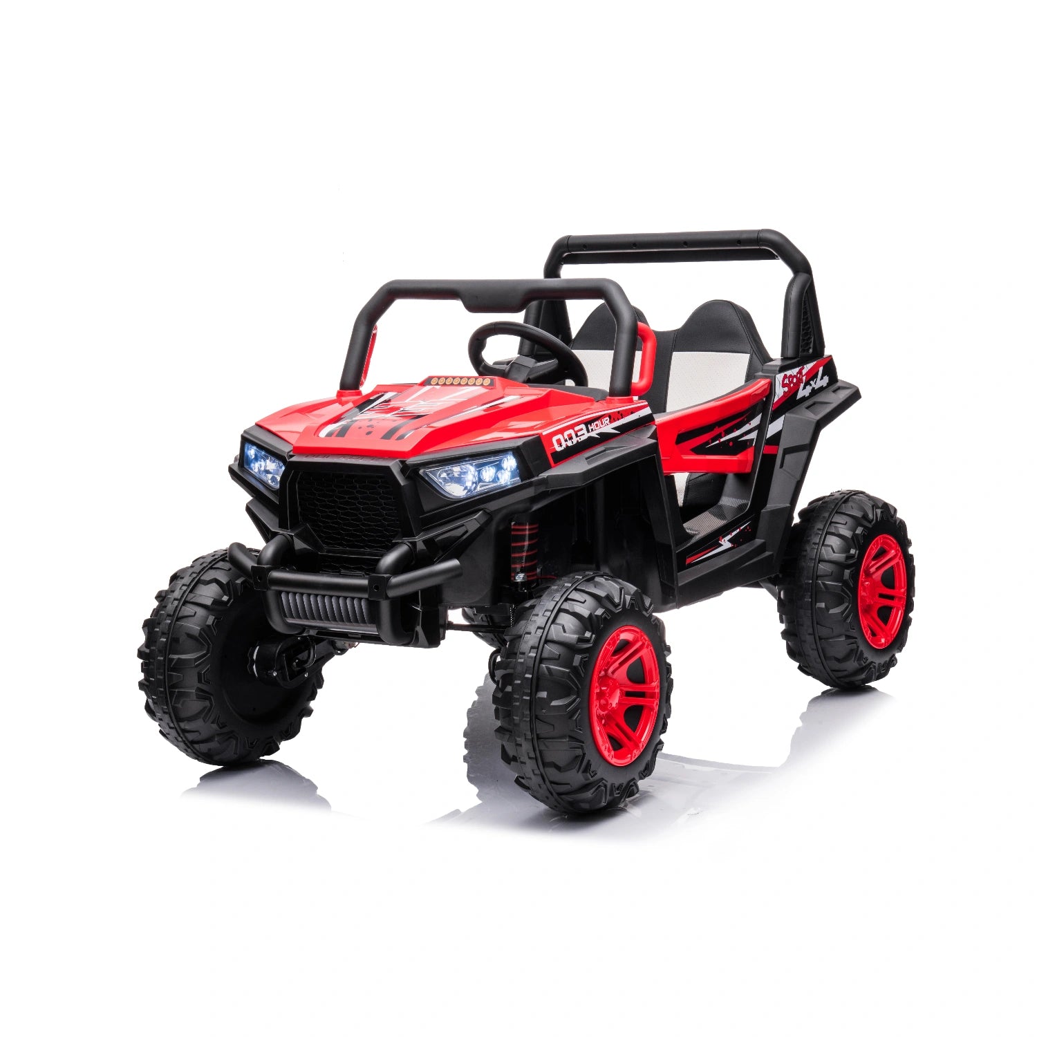 12V Ride-On Buggy for Kids – Jeep Style Off-Road Electric Car with Remote – Red