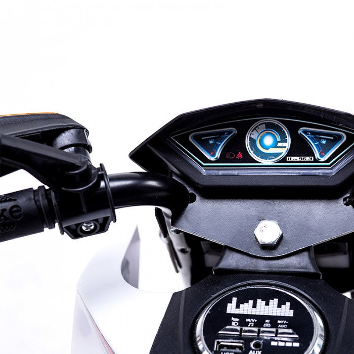 12V Mini Kids Electric Ride-On Motorcycle – White
